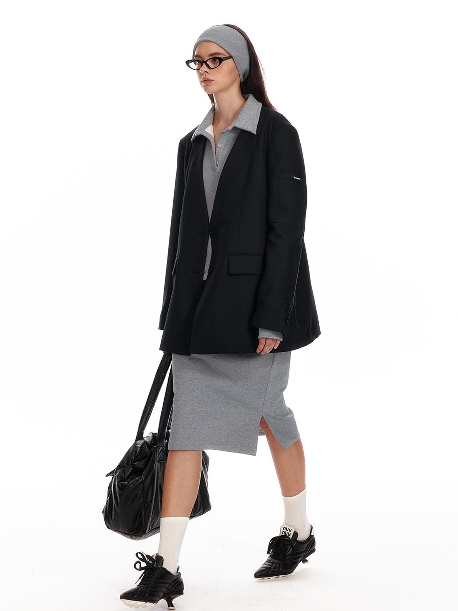 ALINNV STUDIO Low Waist Pocket Sweater Skirt Mid Length