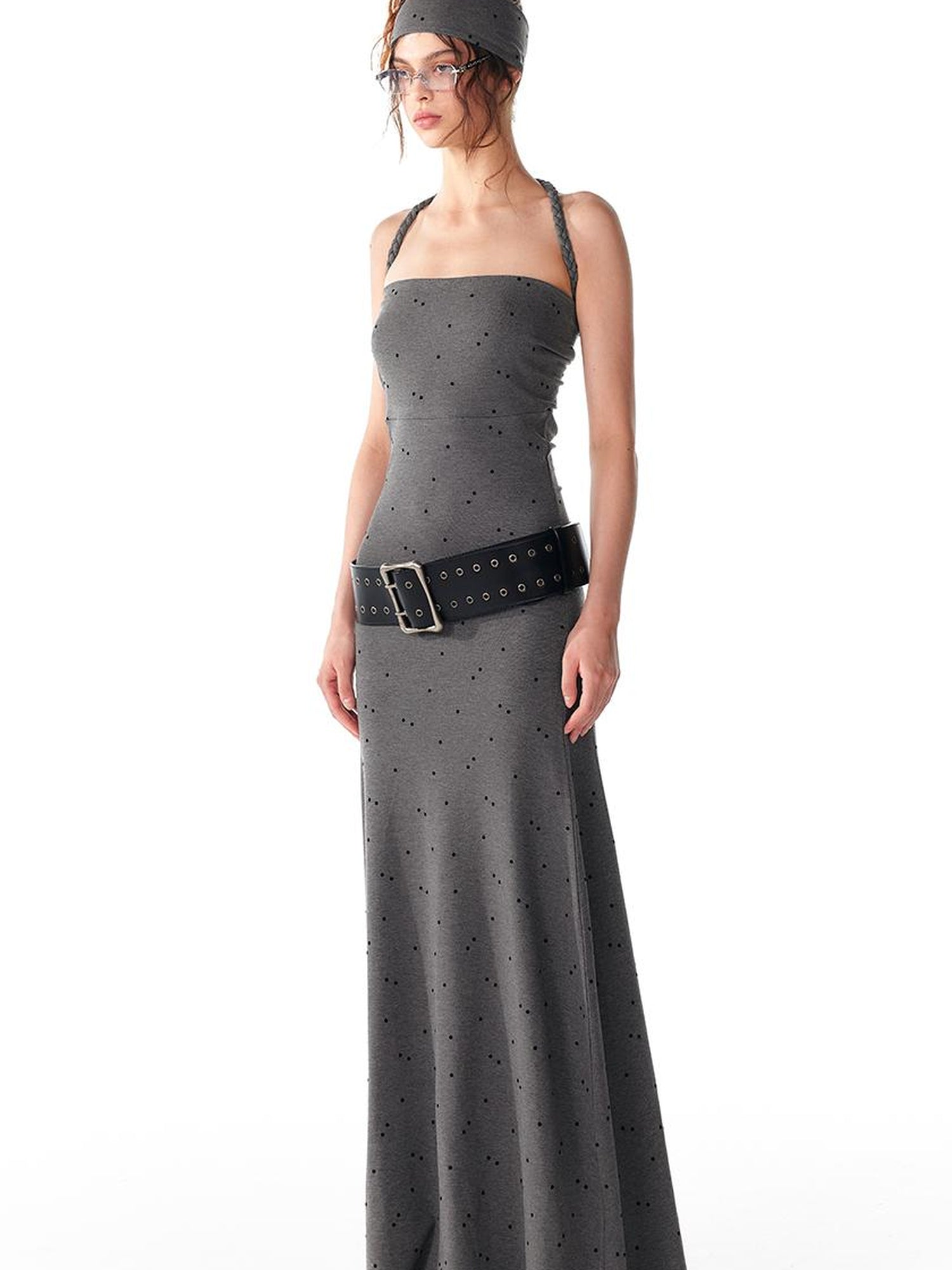 ALINNV STUDIO Multi Way Hand Woven Strappy Maxi Dress V Neck T Shirt Long Sleeve