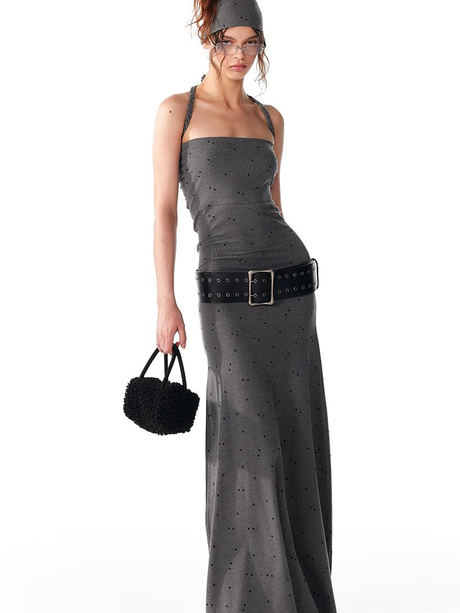 ALINNV STUDIO Multi Way Hand Woven Strappy Maxi Dress V Neck T Shirt Long Sleeve