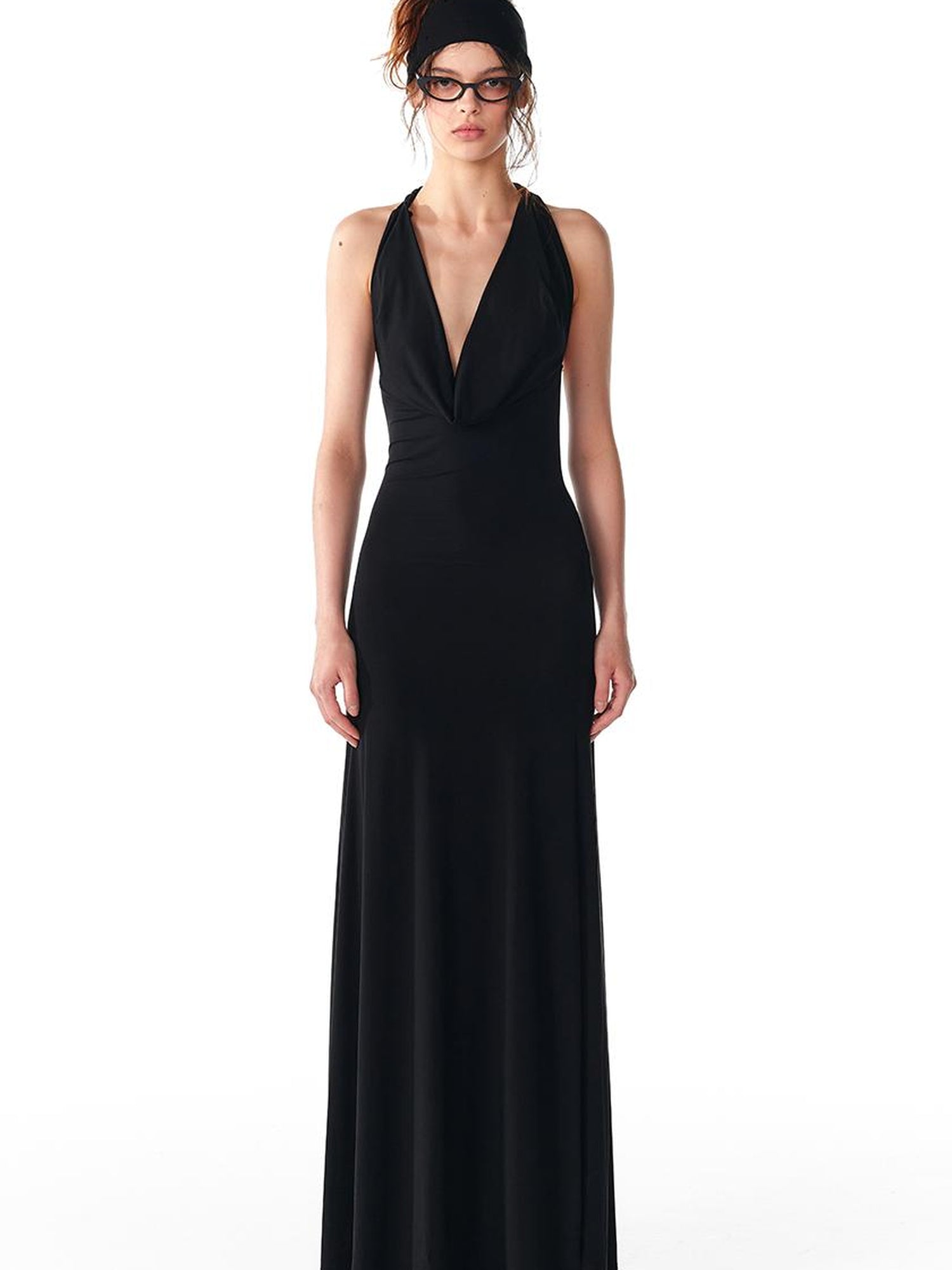 ALINNV STUDIO Multi Way Hand Woven Strappy Maxi Dress V Neck T Shirt Long Sleeve