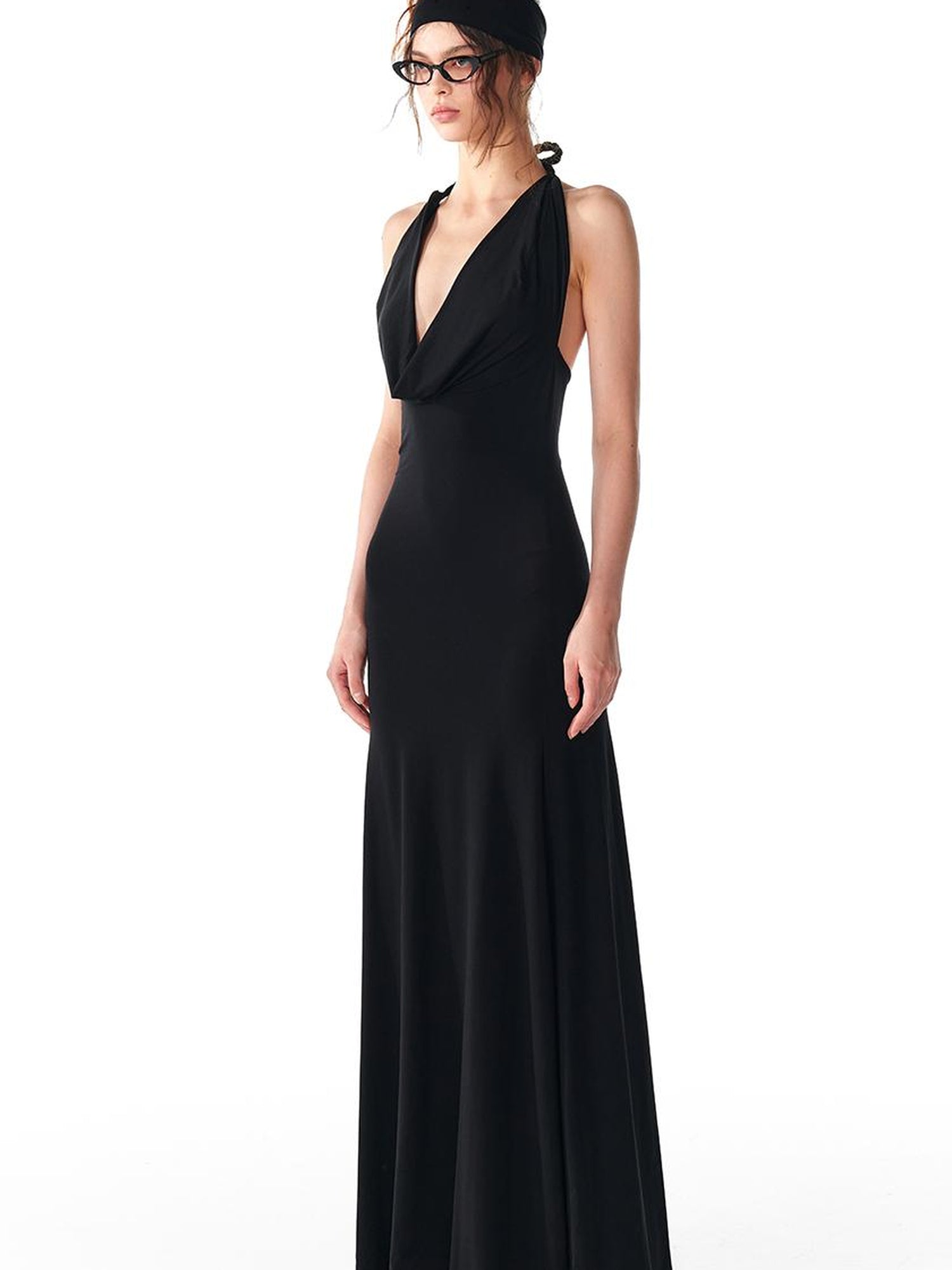 ALINNV STUDIO Multi Way Hand Woven Strappy Maxi Dress V Neck T Shirt Long Sleeve