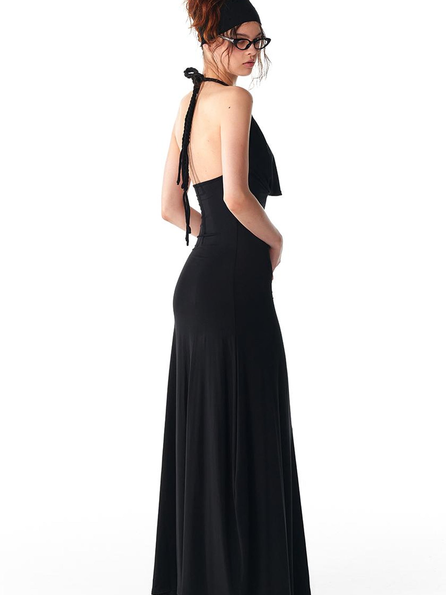 ALINNV STUDIO Multi Way Hand Woven Strappy Maxi Dress V Neck T Shirt Long Sleeve