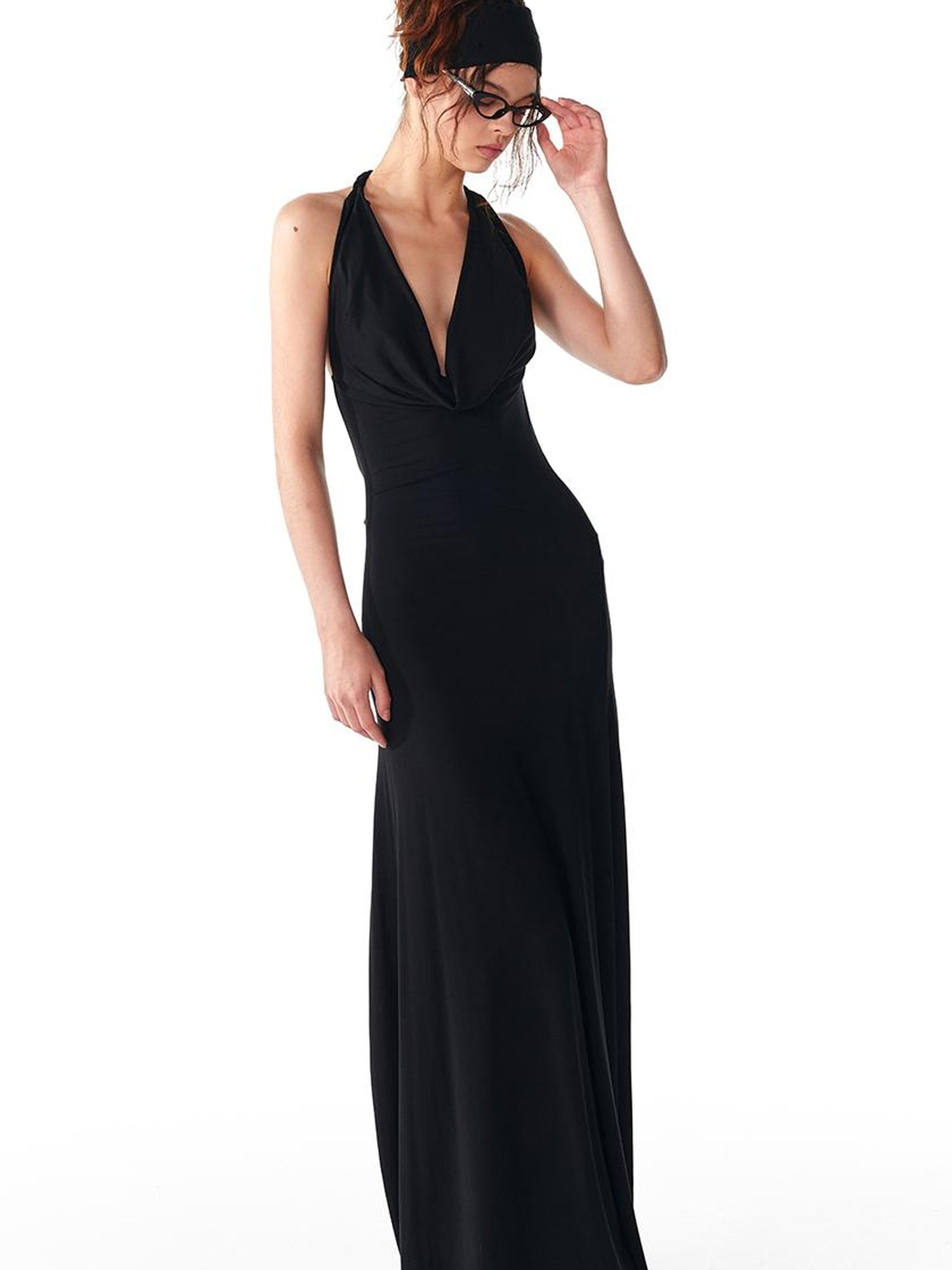 ALINNV STUDIO Multi Way Hand Woven Strappy Maxi Dress V Neck T Shirt Long Sleeve