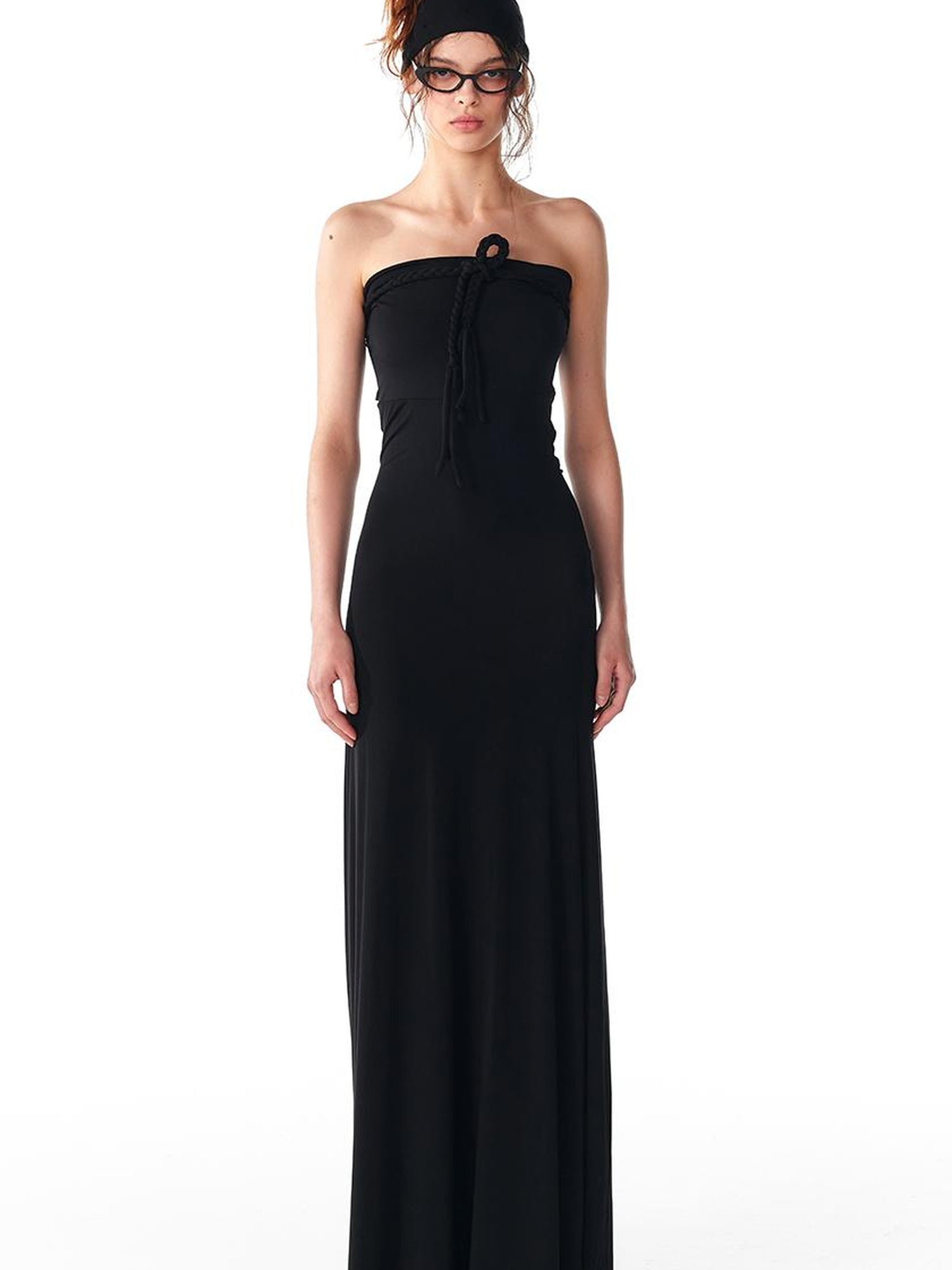 ALINNV STUDIO Multi Way Hand Woven Strappy Maxi Dress V Neck T Shirt Long Sleeve