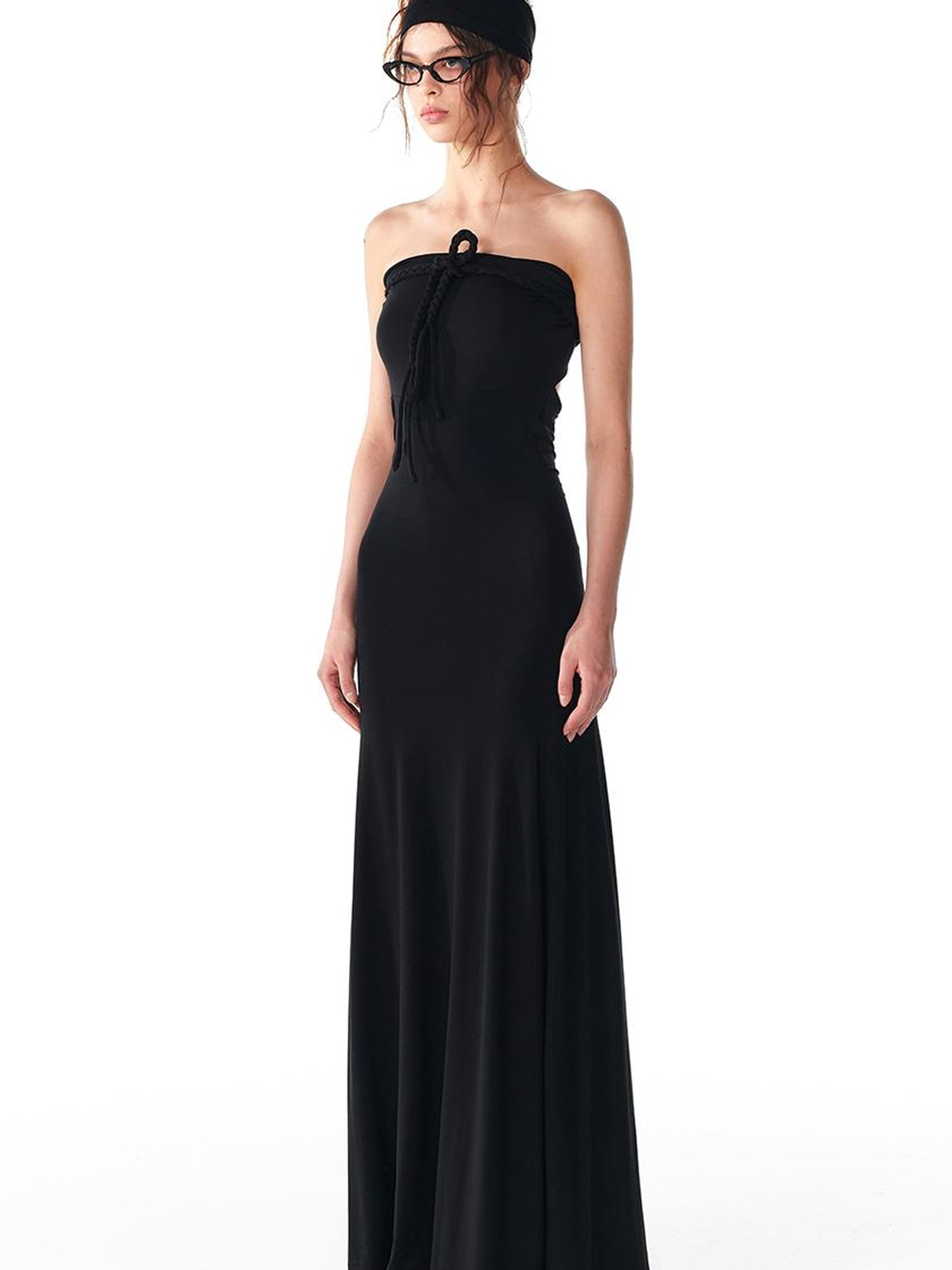 ALINNV STUDIO Multi Way Hand Woven Strappy Maxi Dress V Neck T Shirt Long Sleeve