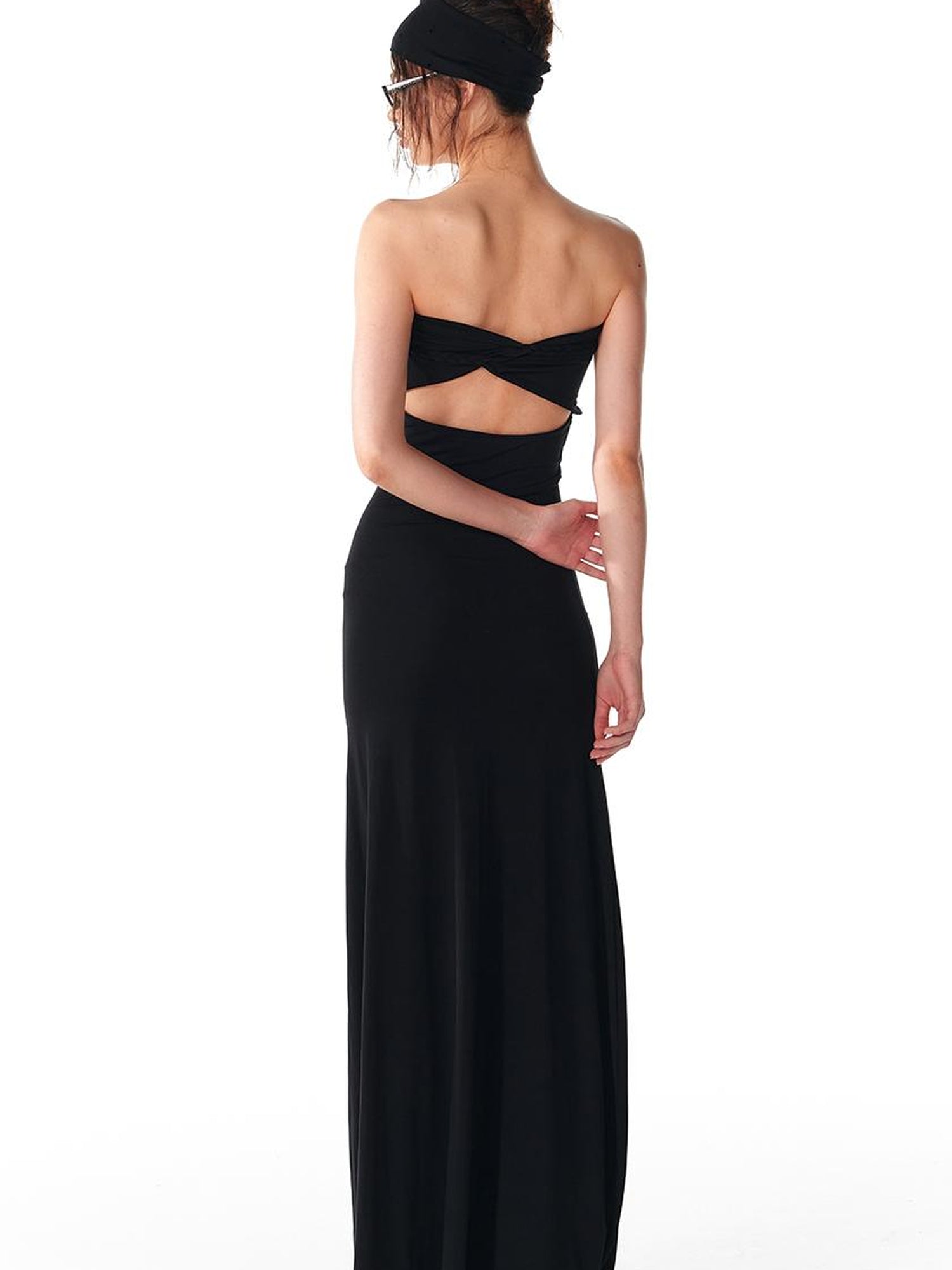 ALINNV STUDIO Multi Way Hand Woven Strappy Maxi Dress V Neck T Shirt Long Sleeve