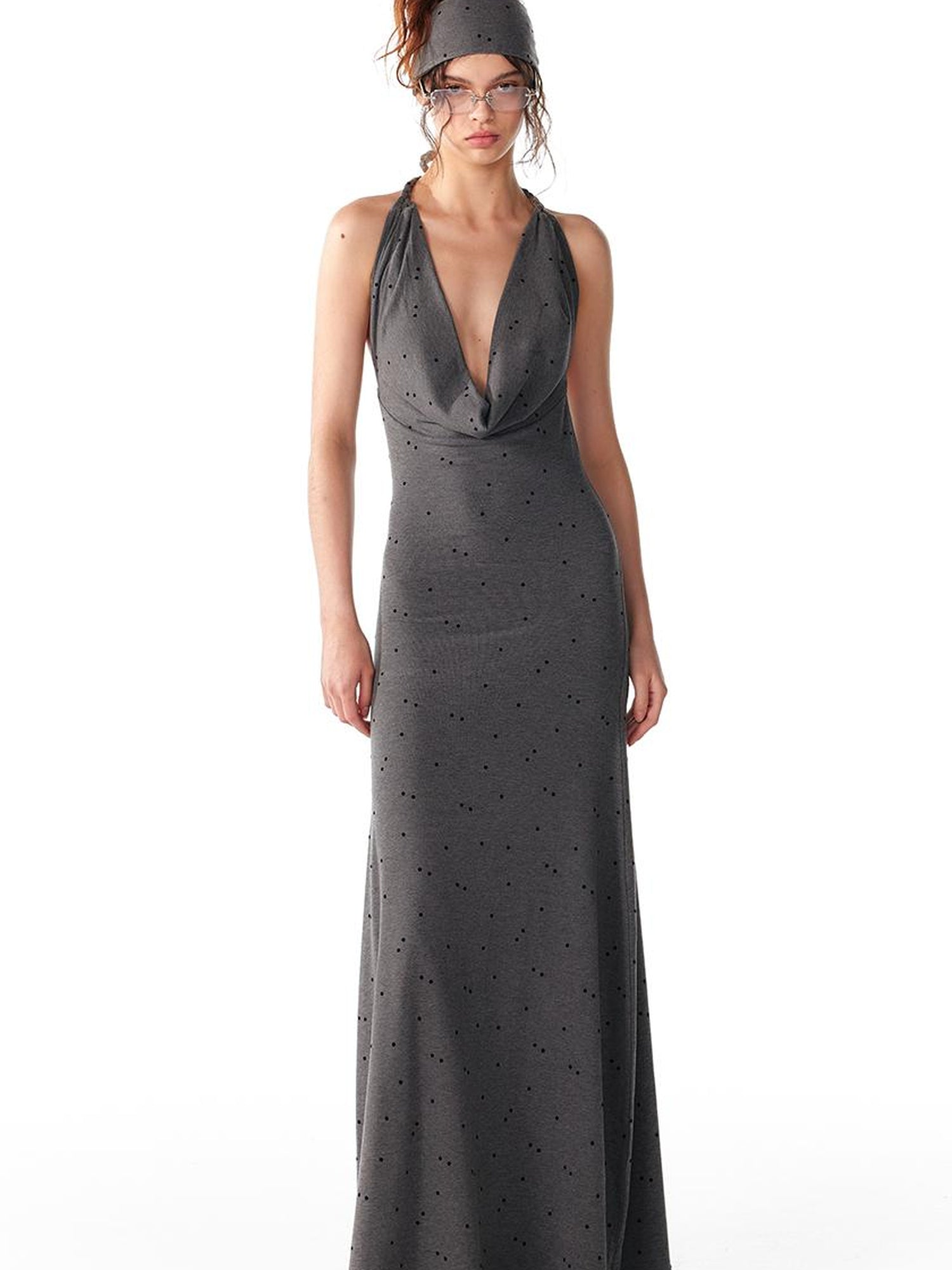 ALINNV STUDIO Multi Way Hand Woven Strappy Maxi Dress V Neck T Shirt Long Sleeve