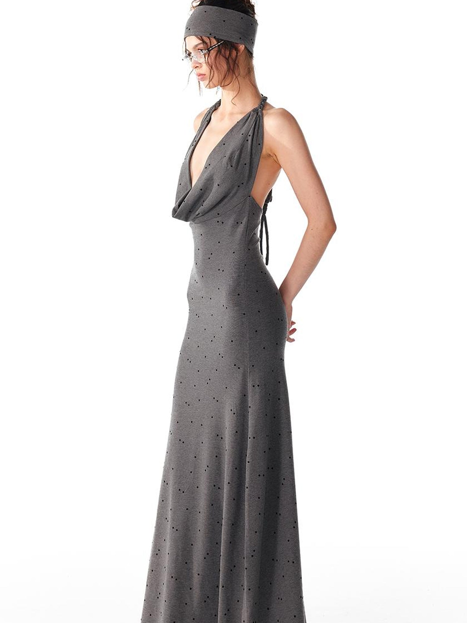 ALINNV STUDIO Multi Way Hand Woven Strappy Maxi Dress V Neck T Shirt Long Sleeve