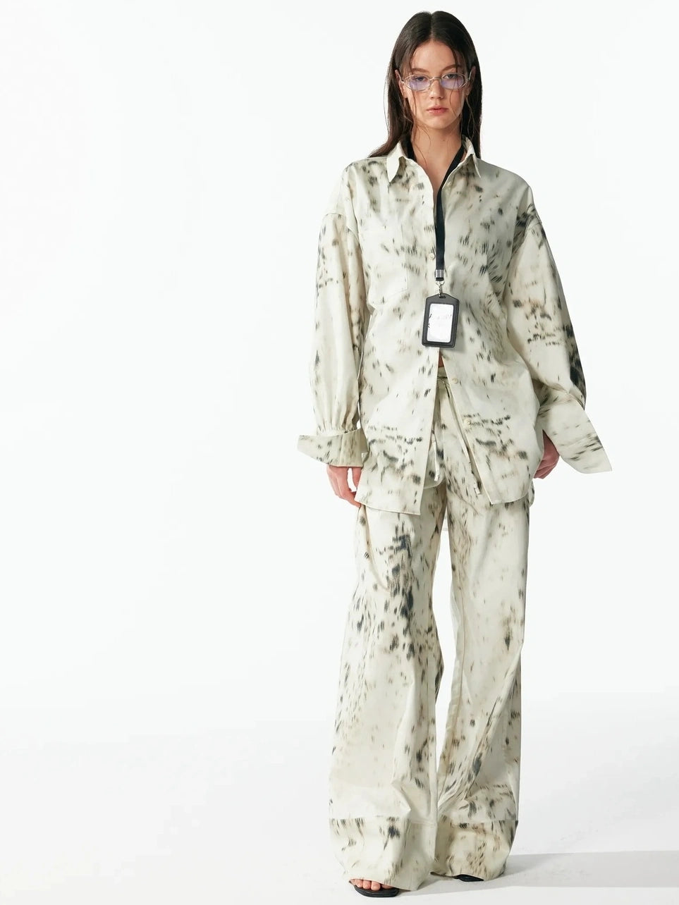 Retro Wild Leopard Print Loose Shirt And Straight Pants Set Shirts