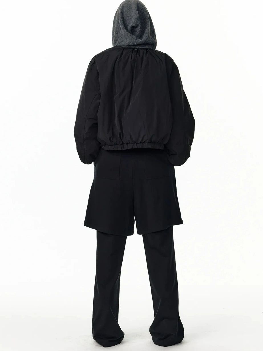 ALINNV STUDIO Short Puffer Jacket 90 White Duck Down Round Neck Down Jacket