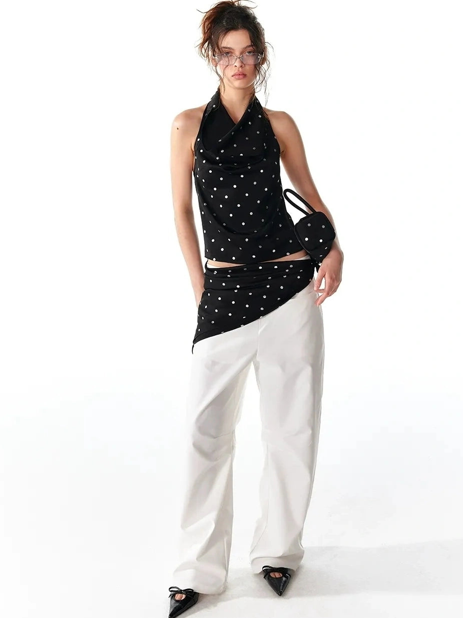 ALINNV STUDIO Silver Dot Square Scarf For Summer Accessories