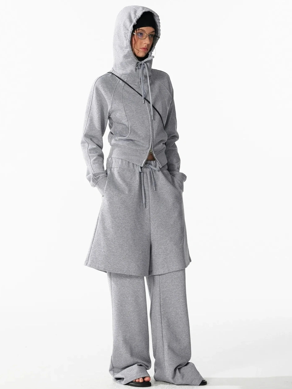 ALINNV STUDIO Urban Loose Fit Layered Hem Jogger Pants Pants