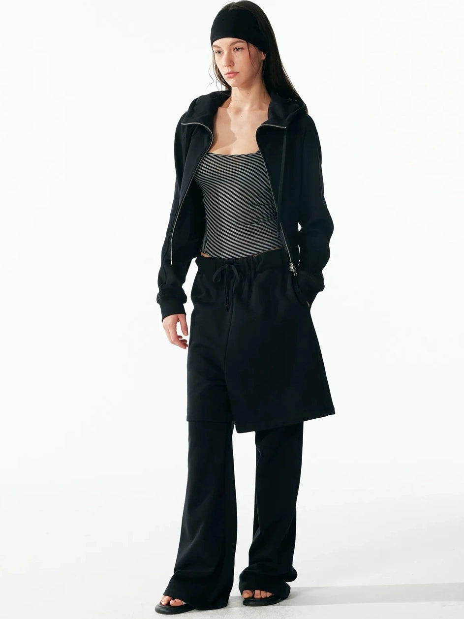 ALINNV STUDIO Urban Loose Fit Layered Hem Jogger Pants Pants