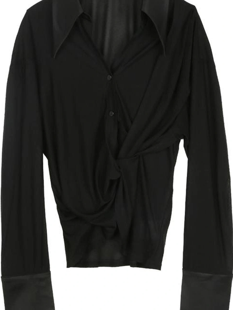 ALINNV STUDIO V-Neck Twist Detail Blouse With Flowy Sleeves Shirts