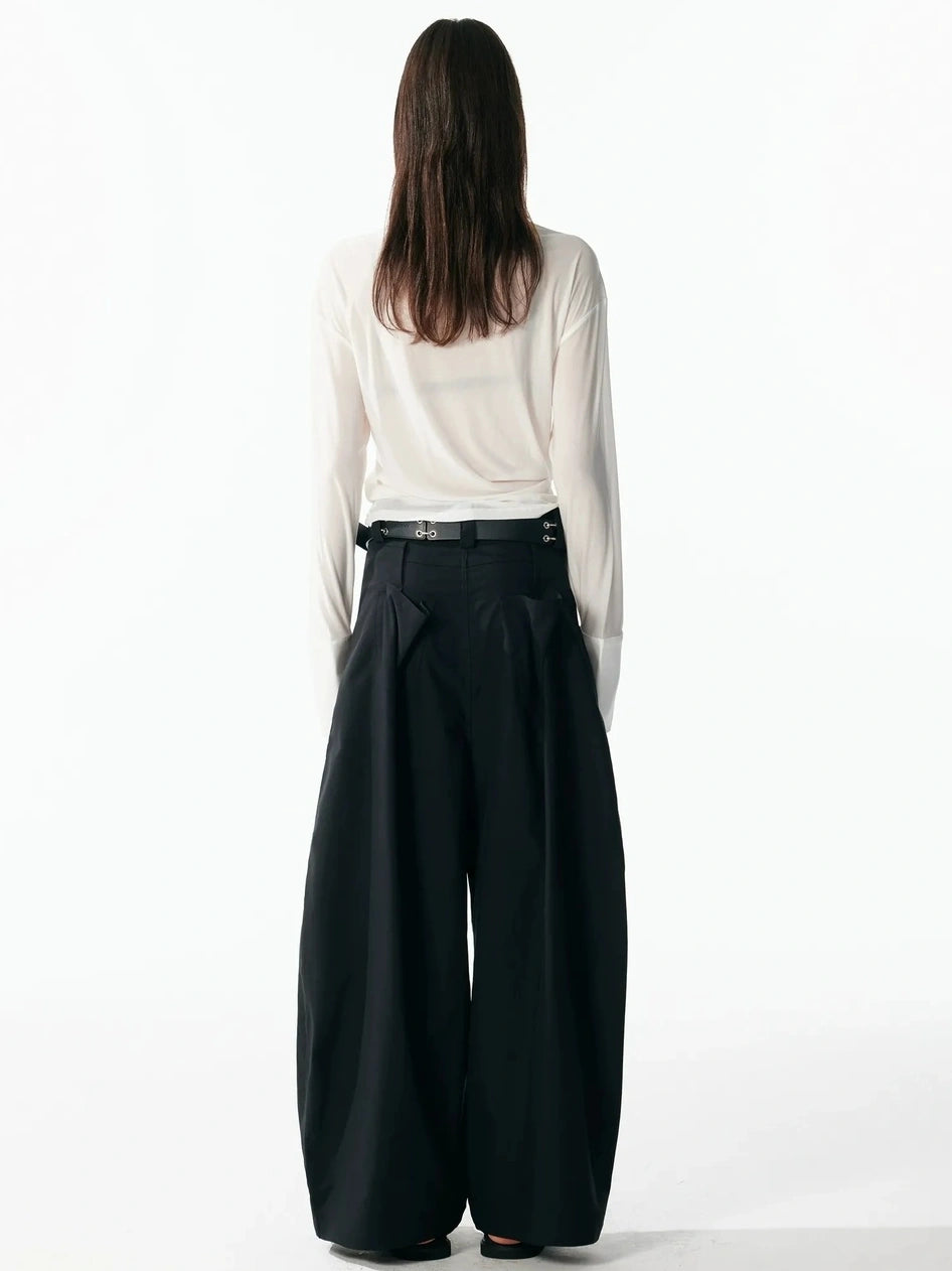 ALINNV STUDIO V-Neck Twist Detail Blouse With Flowy Sleeves Shirts