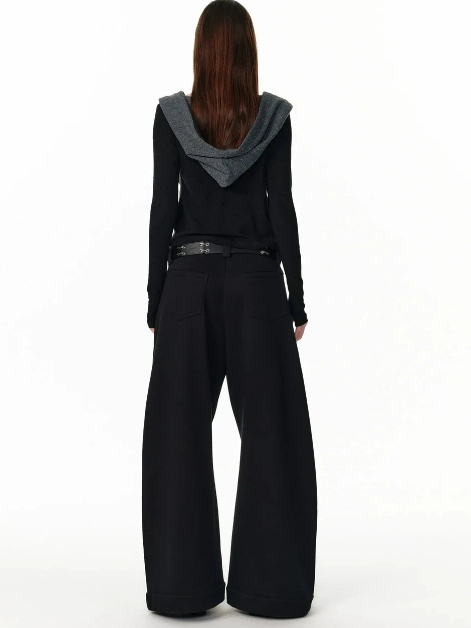 ALINNV STUDIO Vintage Plaid Fleece Lined Cargo Flare Pants Pants