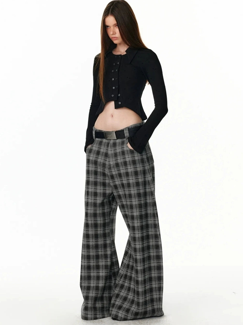 ALINNV STUDIO Vintage Polka Dot Flared Sleeve Asymmetric Hem Shirt T-shirt