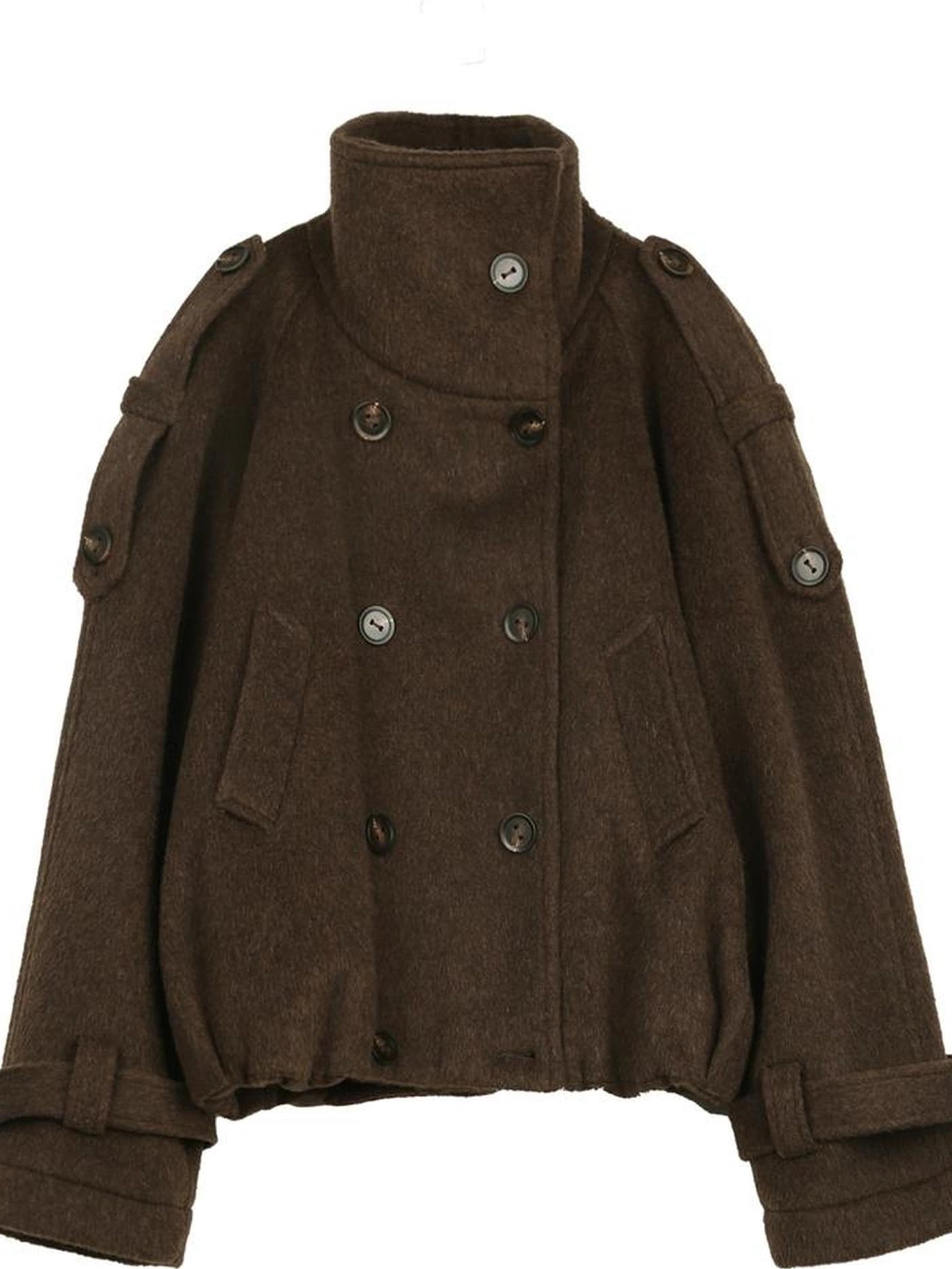 ALINNV STUDIO Vintage Short Wool Coat With Large Lapel Jacket