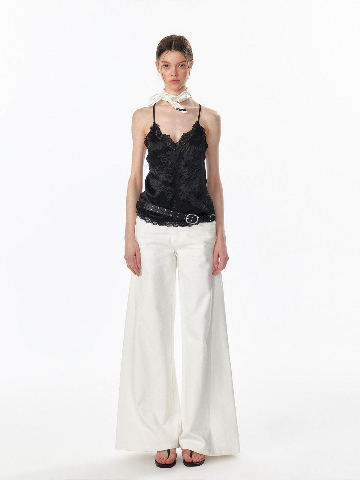 ALINNV Satin Lace Backless V-neck Short Straight Women&