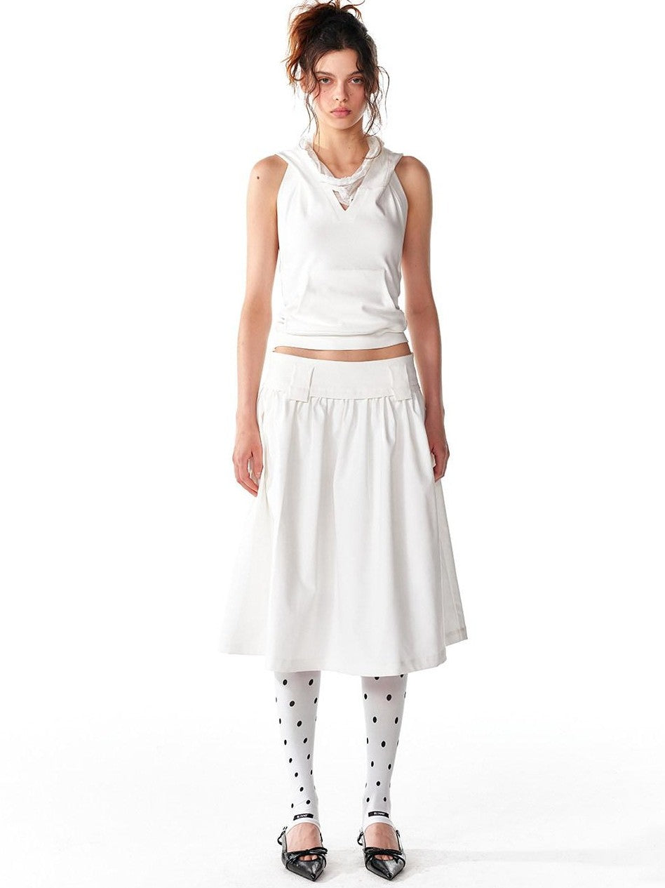 ALINNV Structured A Line Low Rise Loose Puffy Solid Color Women&