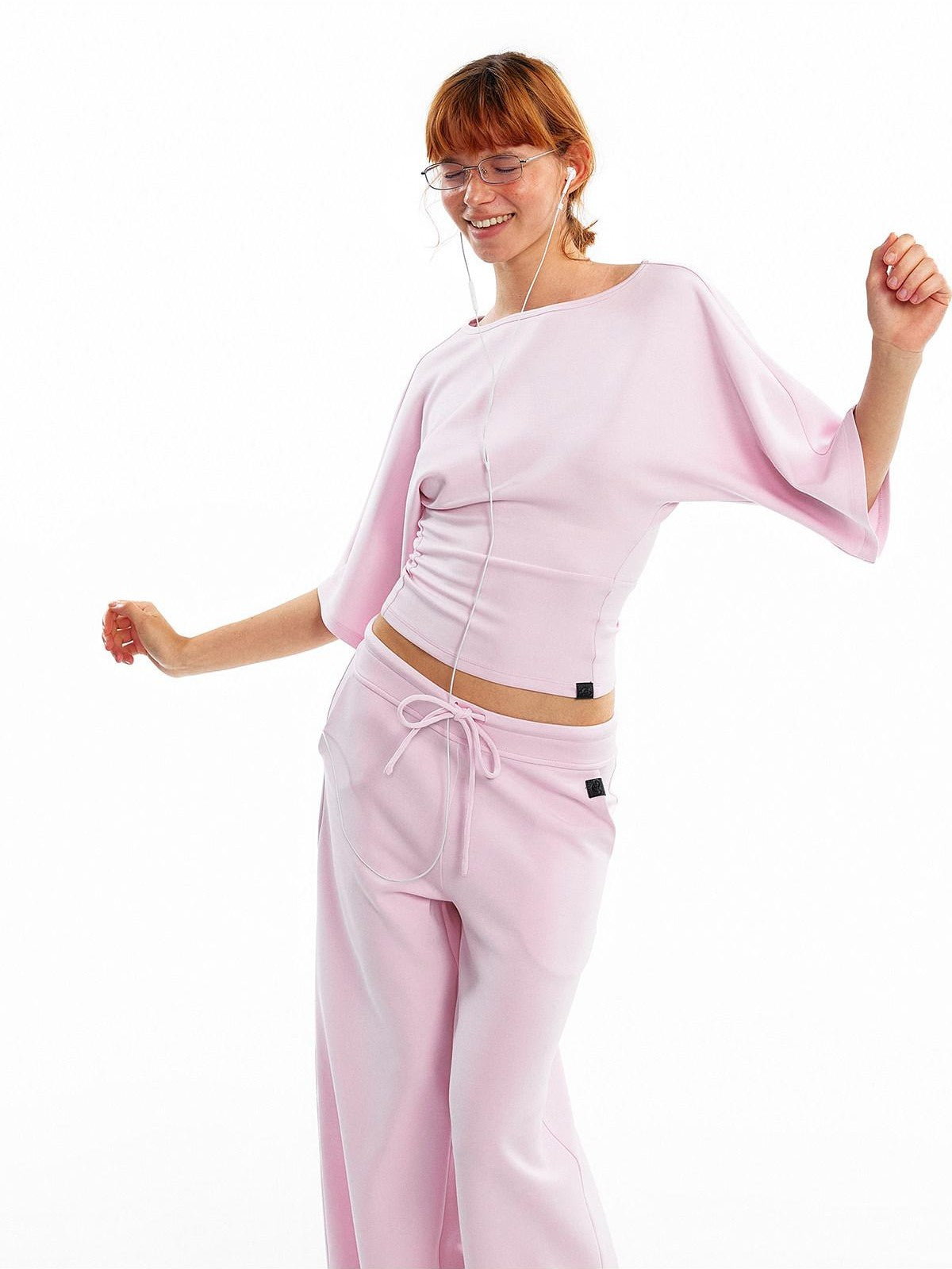 ALINNV Wide Sleeve Cinched Waist Loose Fit Women&