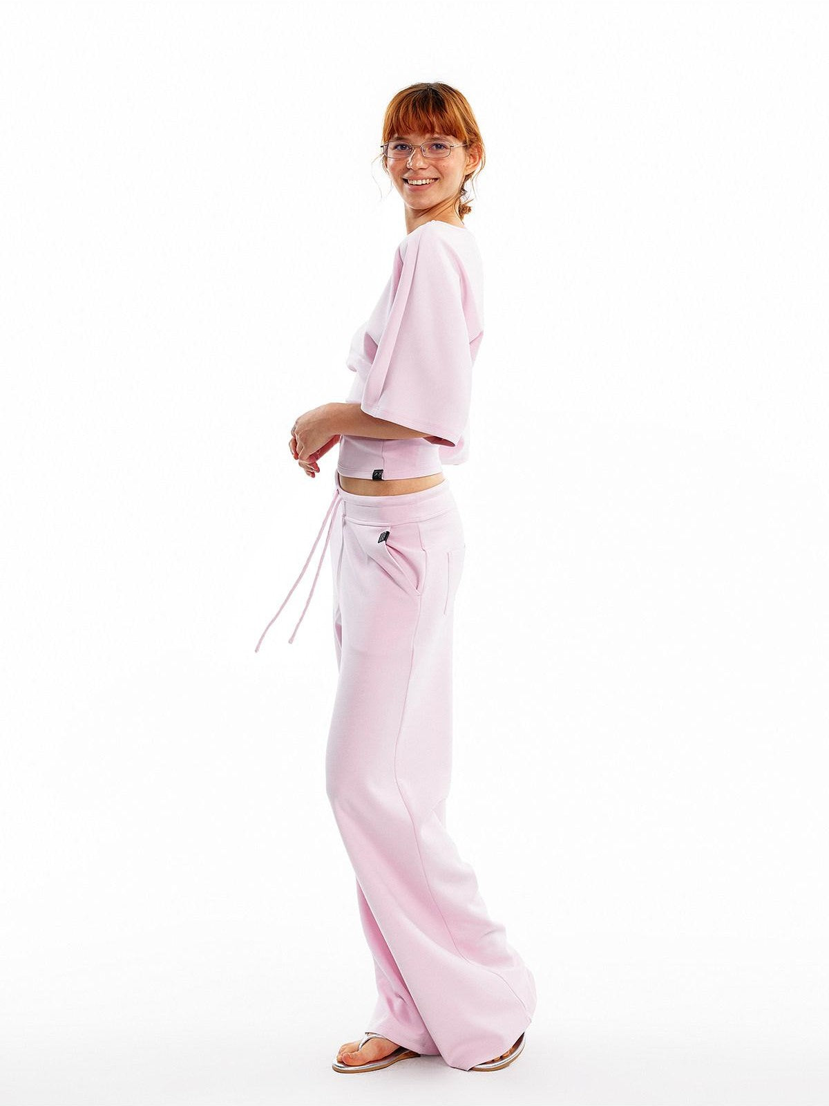 ALINNV Wide Sleeve Cinched Waist Loose Fit Women&