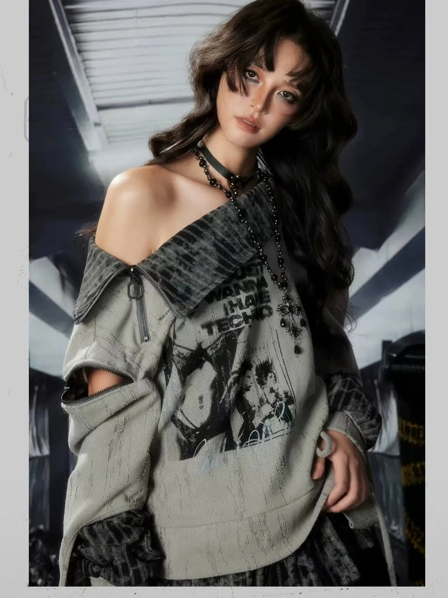 ALL iN plan Acid Etched Riot Relaxed Hoodie Hoodies/Sweatshirt