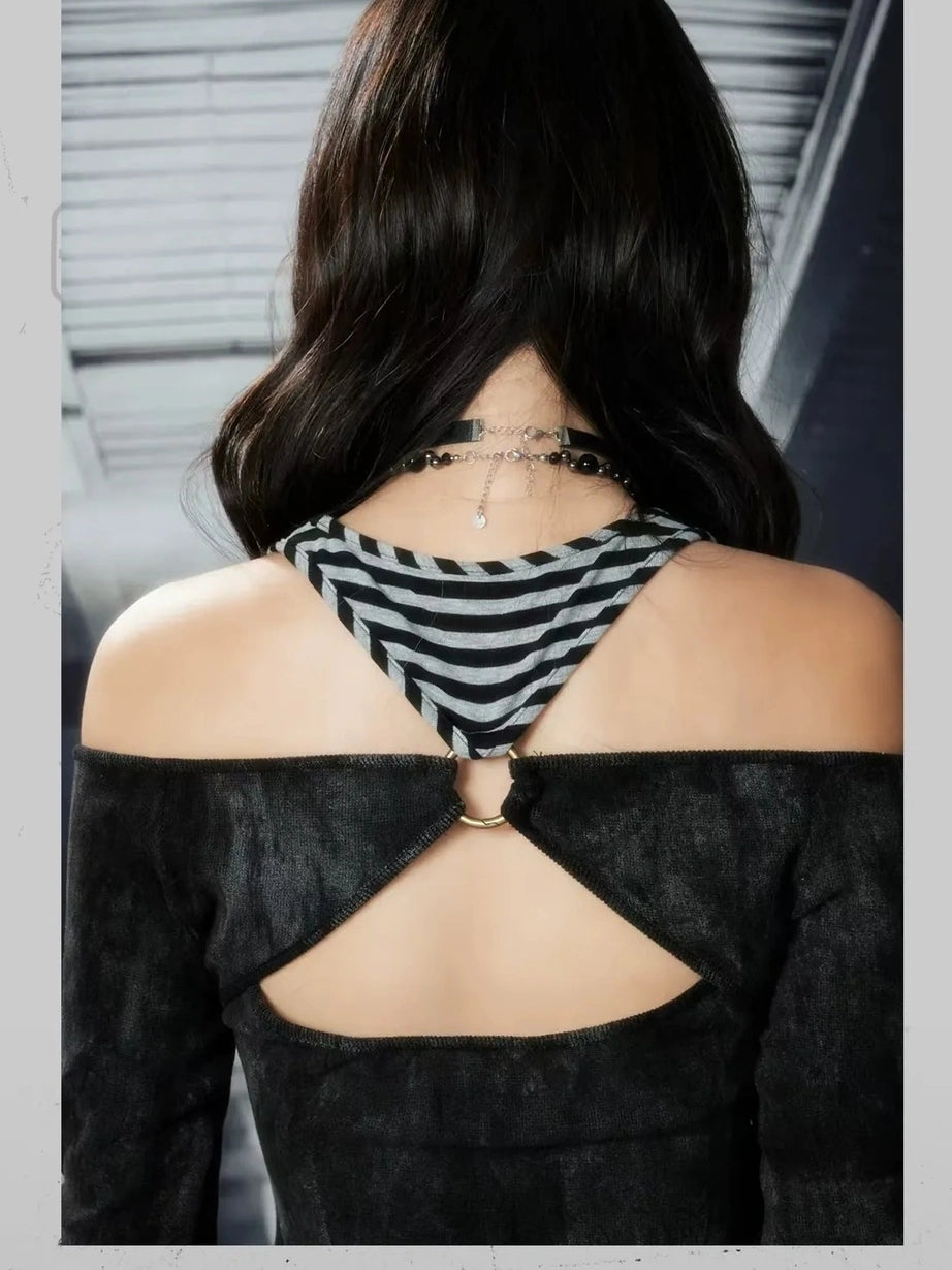 ALL iN plan Acid Riot Lace Trim Slim Fit Top T-shirt