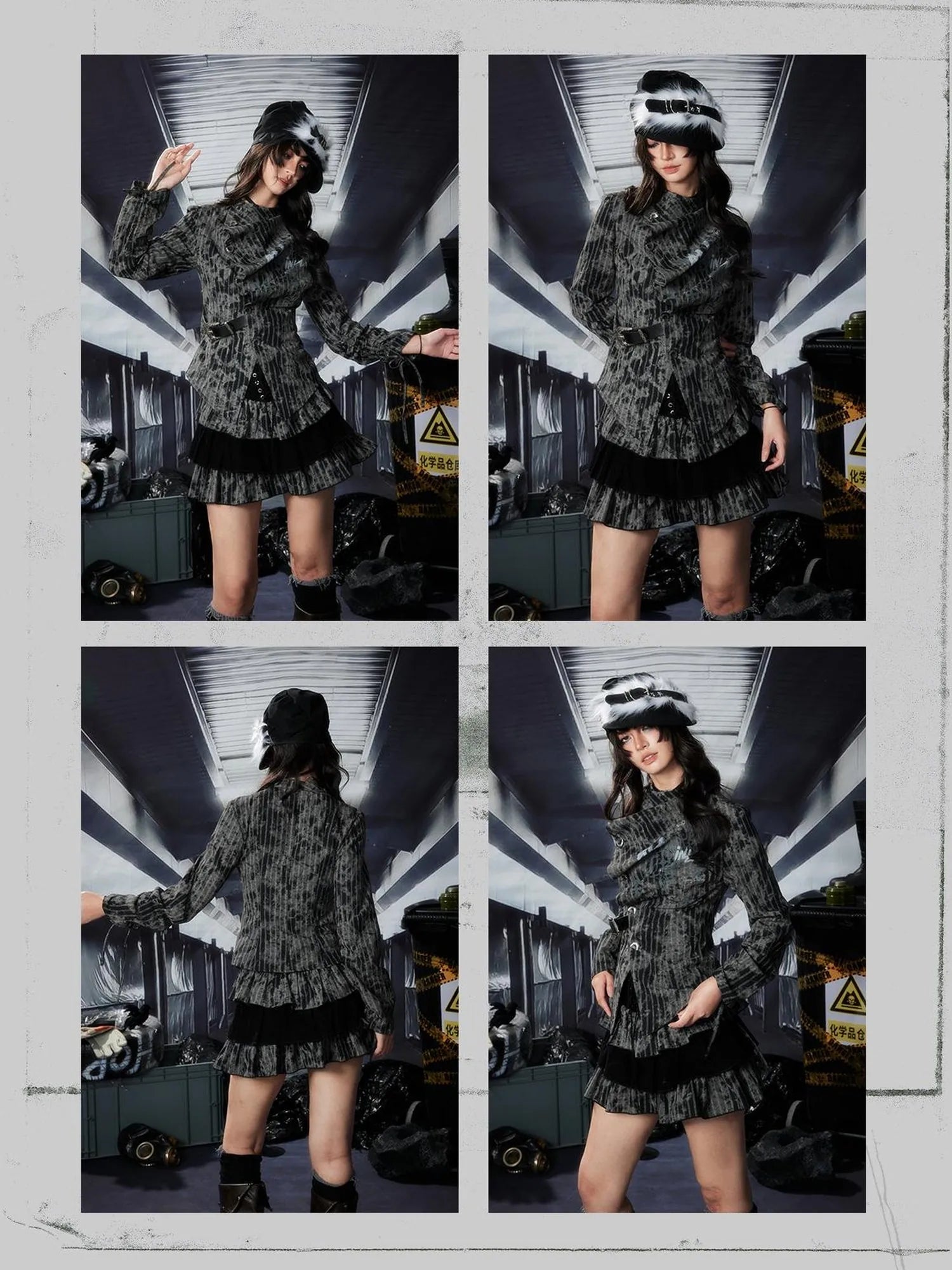 Acid Washed Distressed Layered Shirt