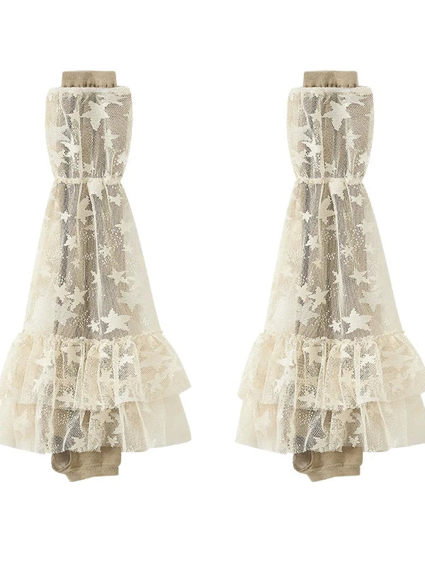 Acid Washed Lace Mini Skirt High Waist Y2K Ruffle Hem