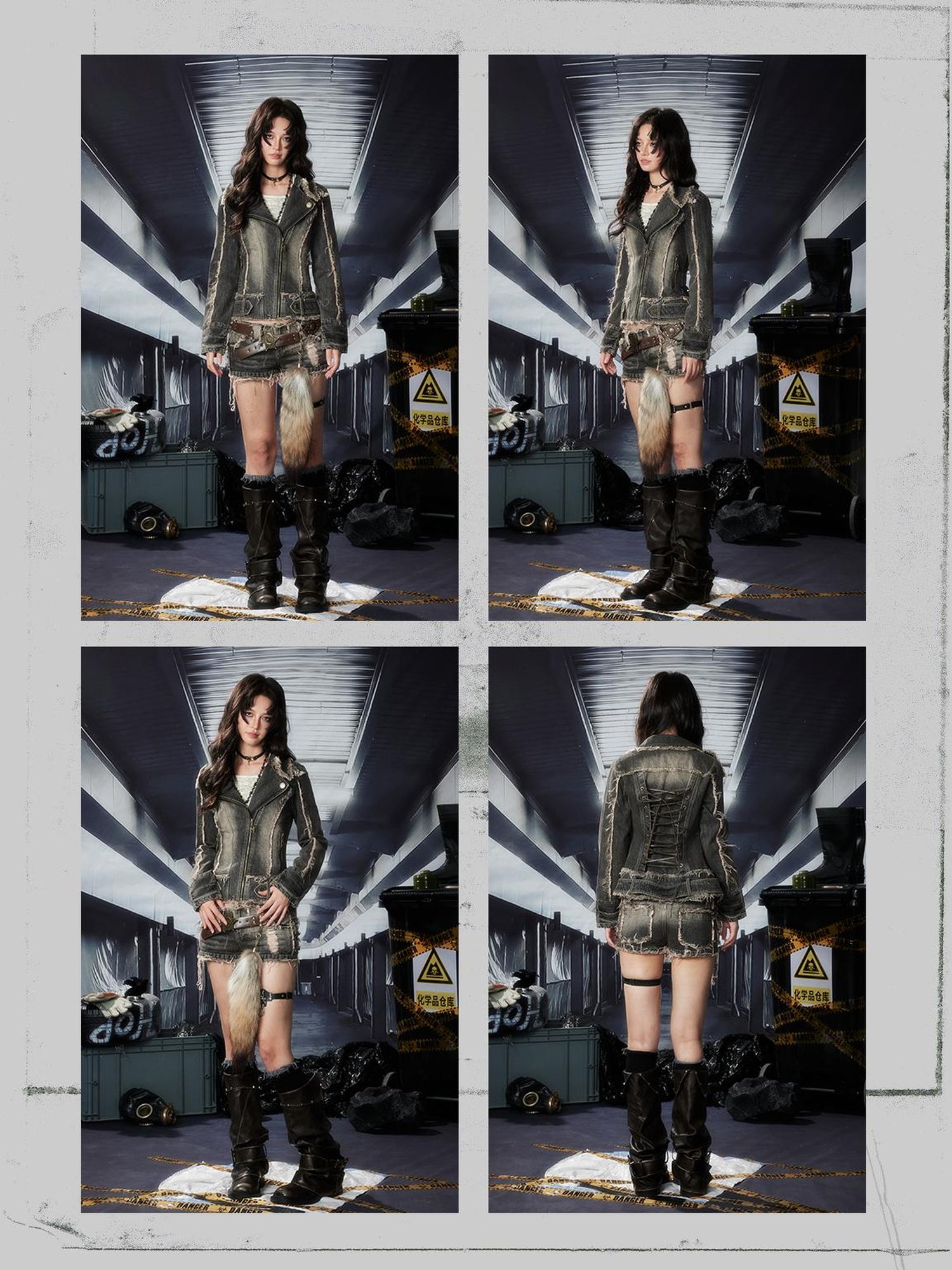 ALL iN plan Acid Washed Riot Denim Shorts