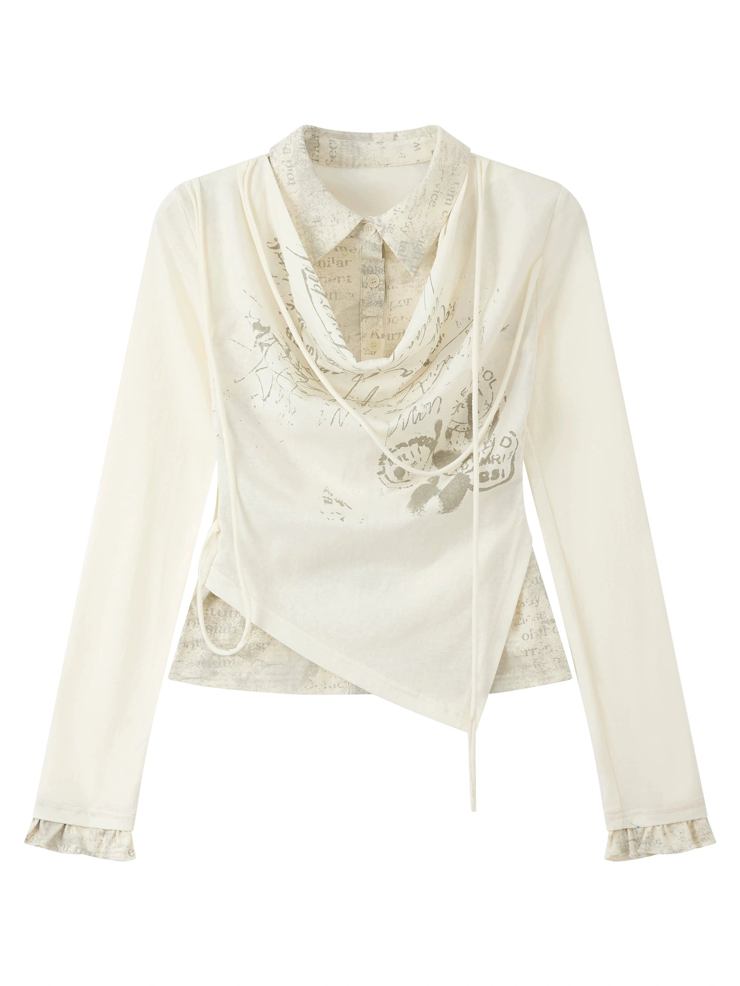 Acid Washed Riot Print Drop Shoulder Knit Top