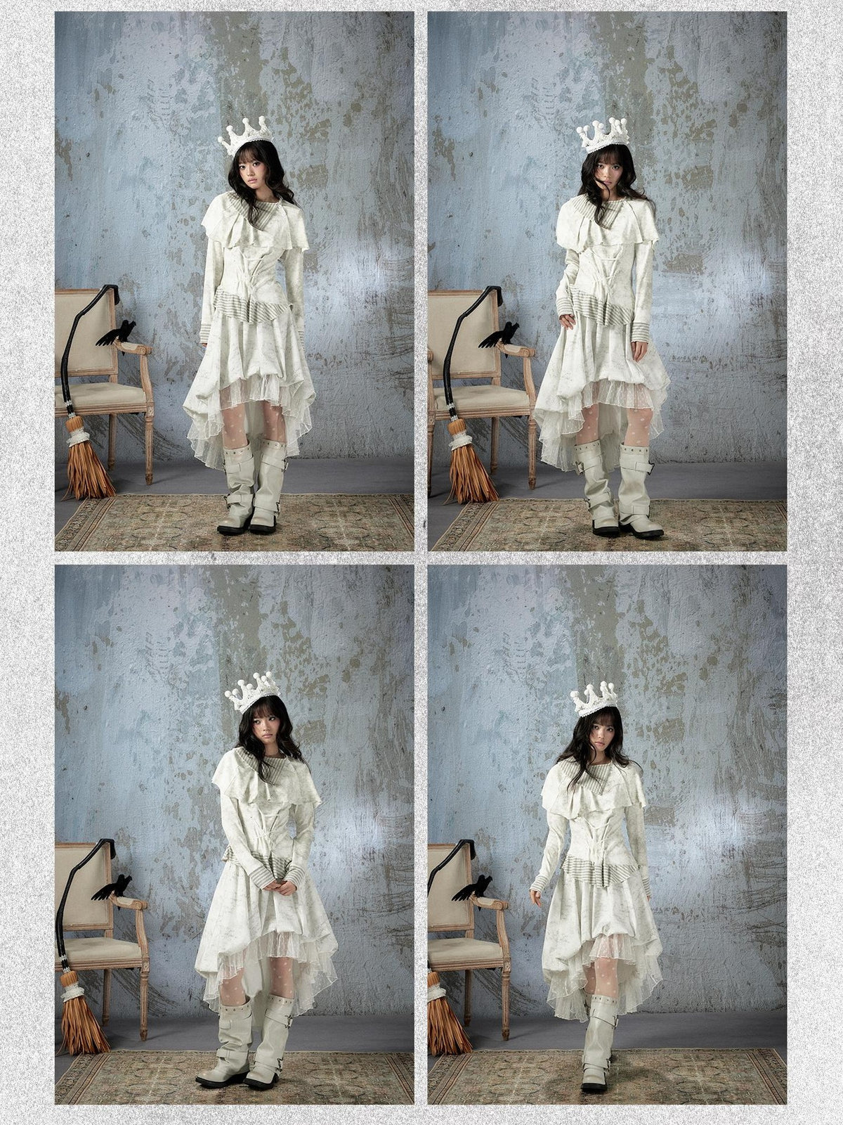 ALL iN plan Asymmetric Tie Dye Collared Women&