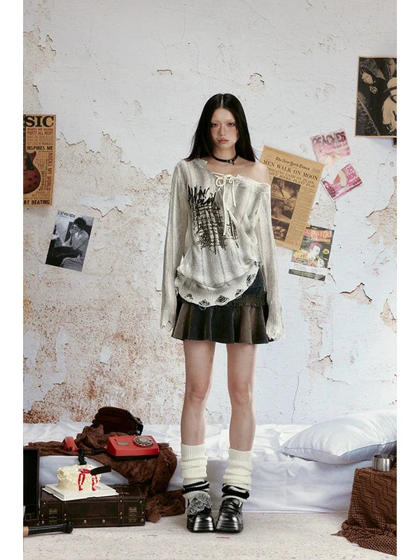 Bailout Heartbreak Tee V Neck T Shirt Long Sleeve