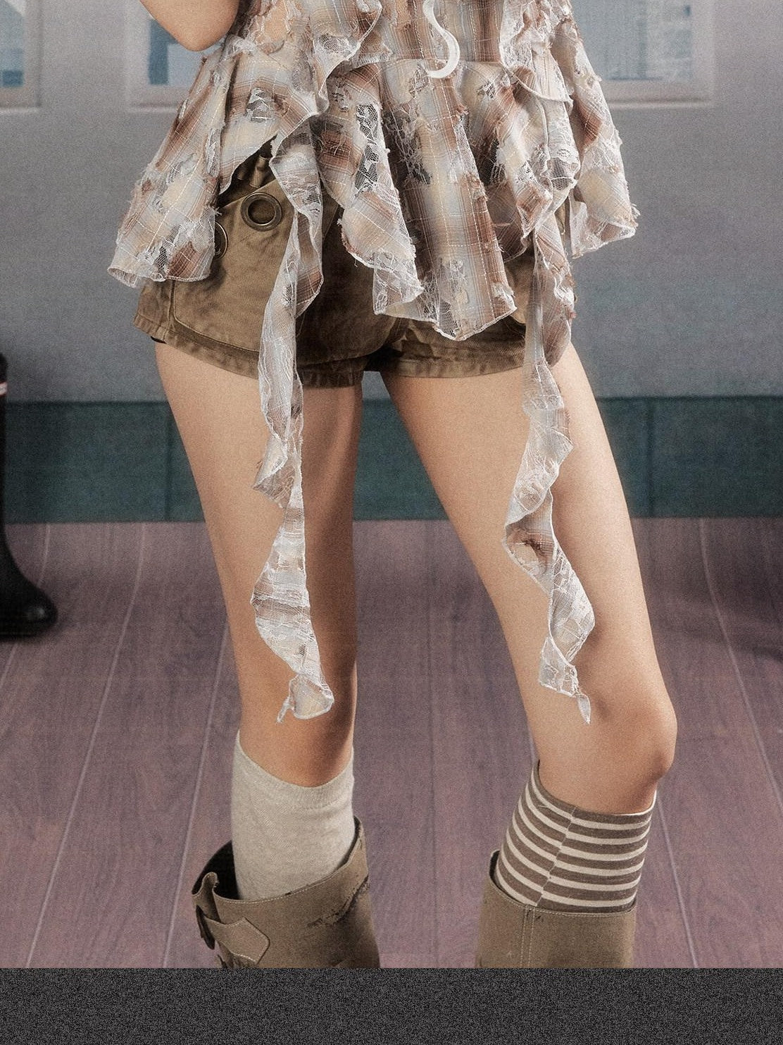 ALL iN plan Breathable Cotton Casual Spaghetti Strap Loose Fit Women Khaki Camisoles