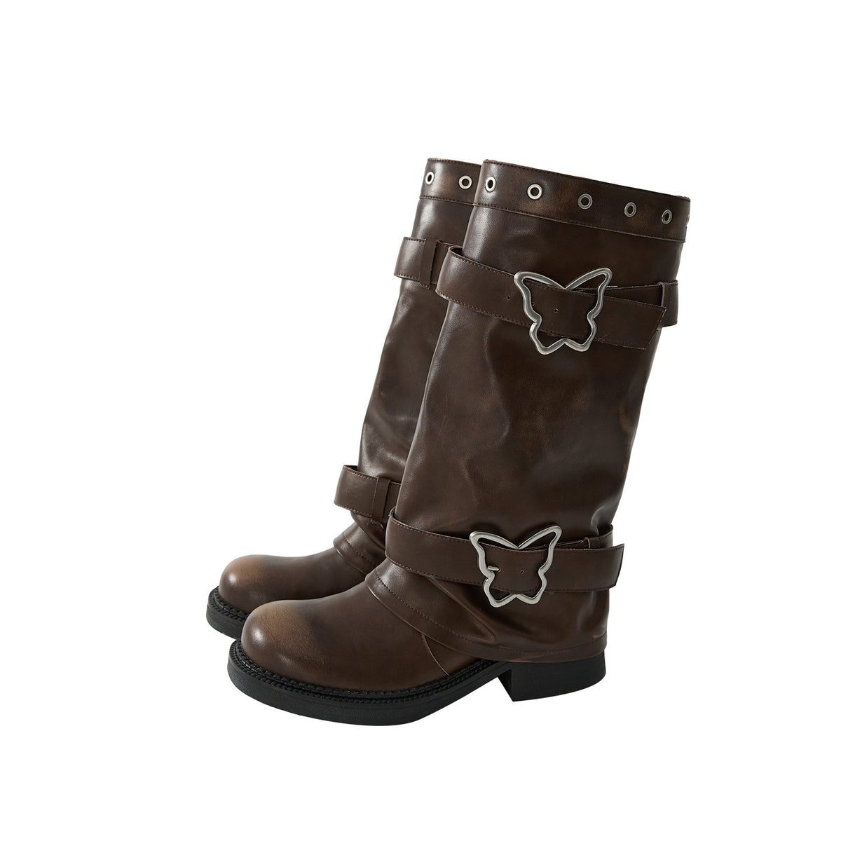 ALL_iN_plan_Distressed_Butterfly_Buckle_Platform_Women&