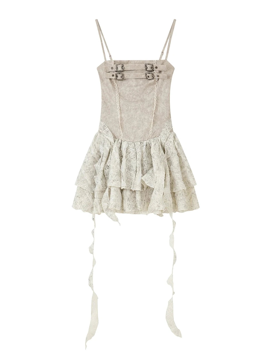 Gear-Bite Mesh Mini Dress V-Neck T-Shirt Long-Sleeve