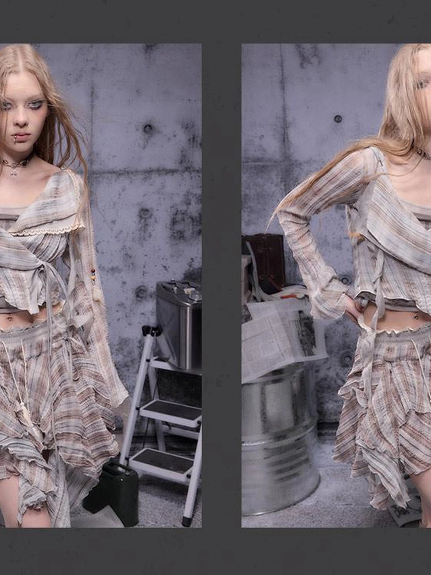 Gear Bite Marks Asymmetrical Mini Skirt