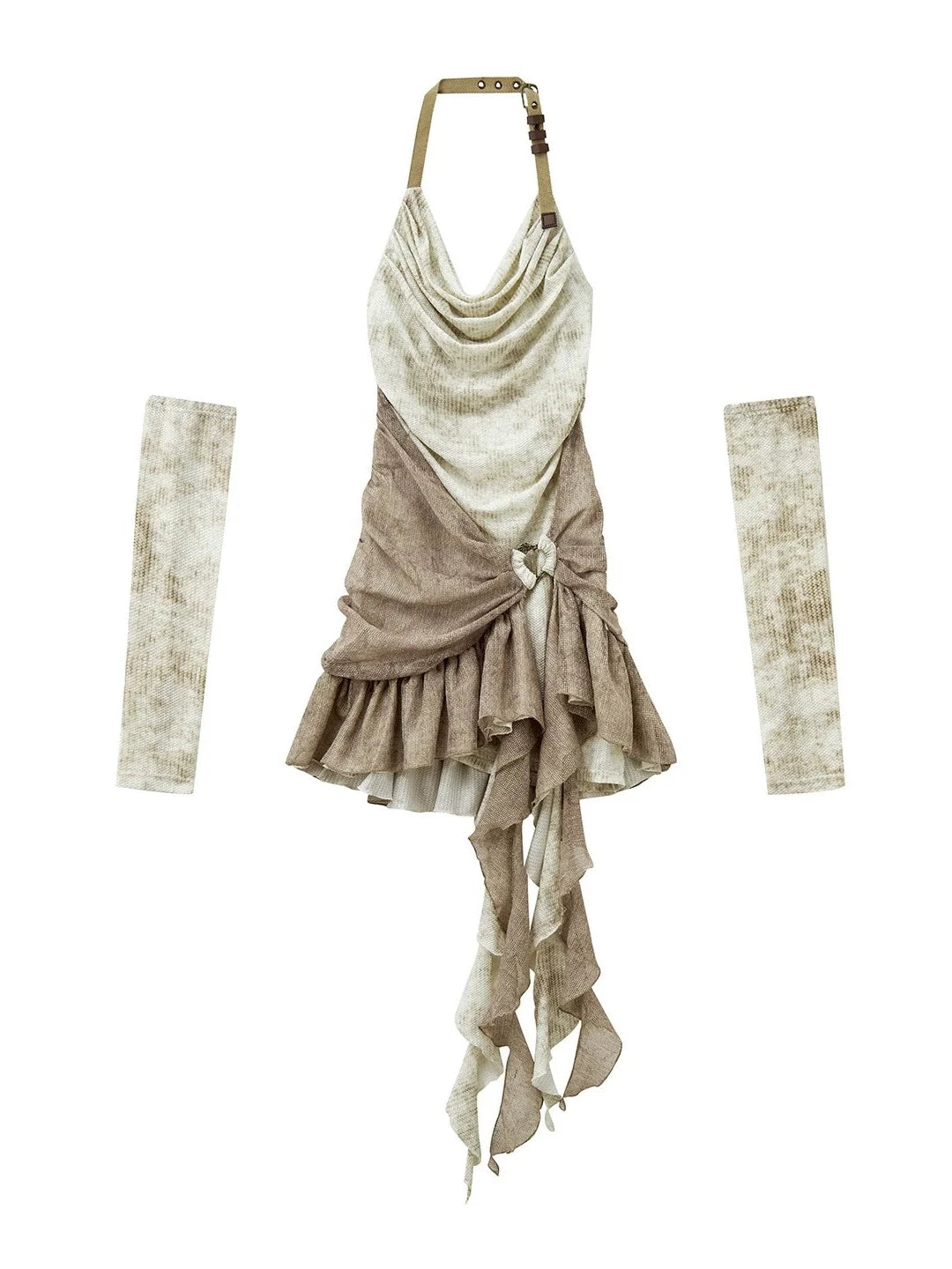 Gear Bite Marks Asymmetry Mini Dress