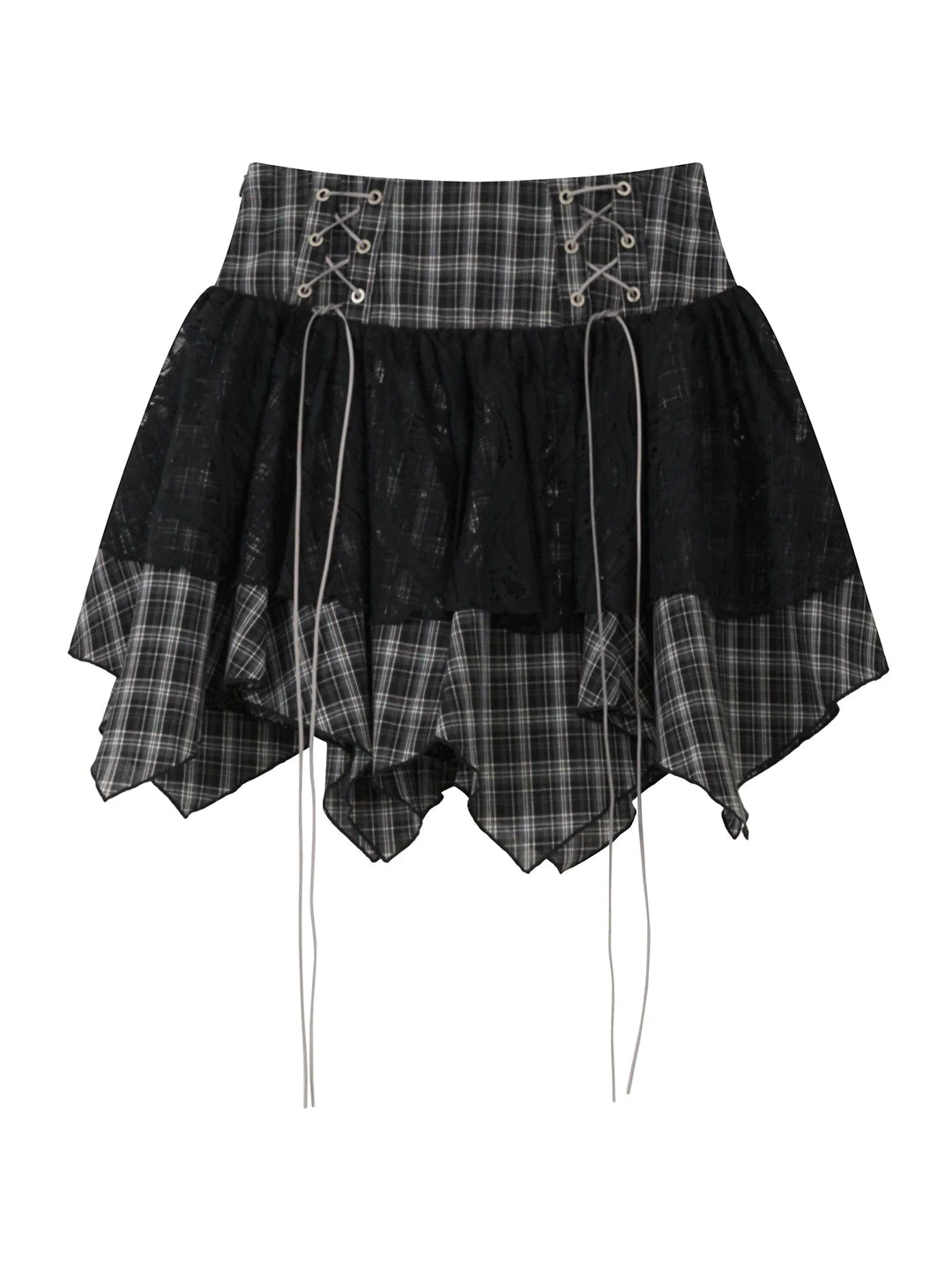 Gear Bite Mesh Lace Punk Mini Skirt