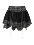 Gear Bite Mesh Lace Punk Mini Skirt