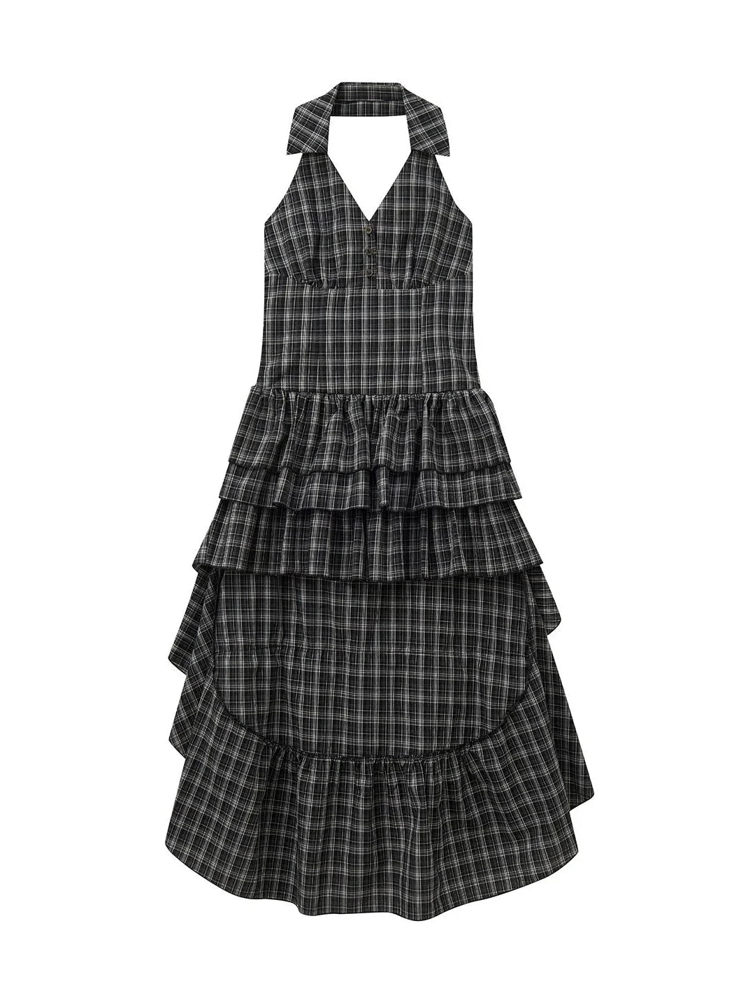 Gear Marked Asymmetrical Punk Neckholder Dress