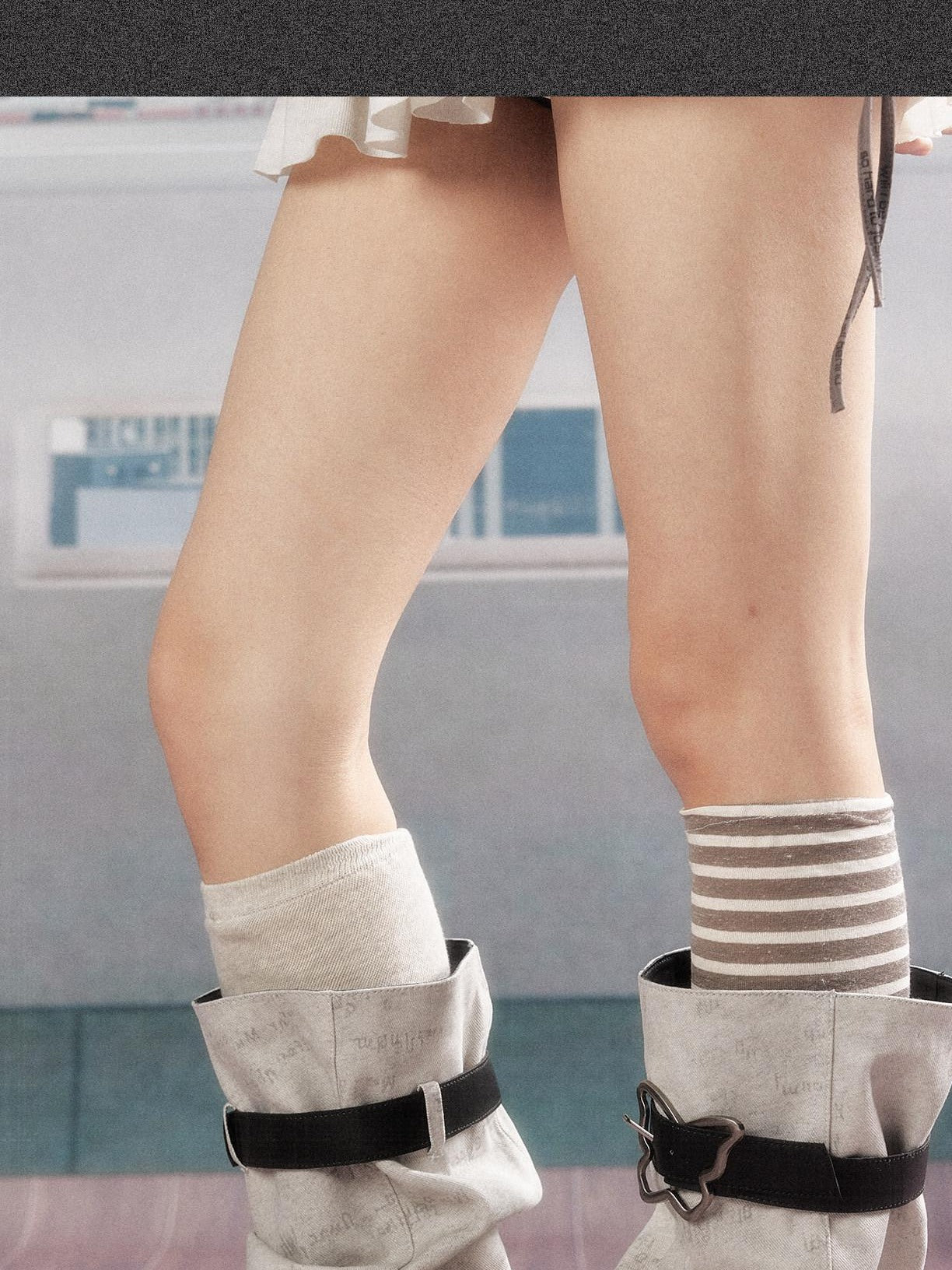 ALL iN plan Height Increasing Lace Up High Top Round Toe Grey Women Pu Sole Boots