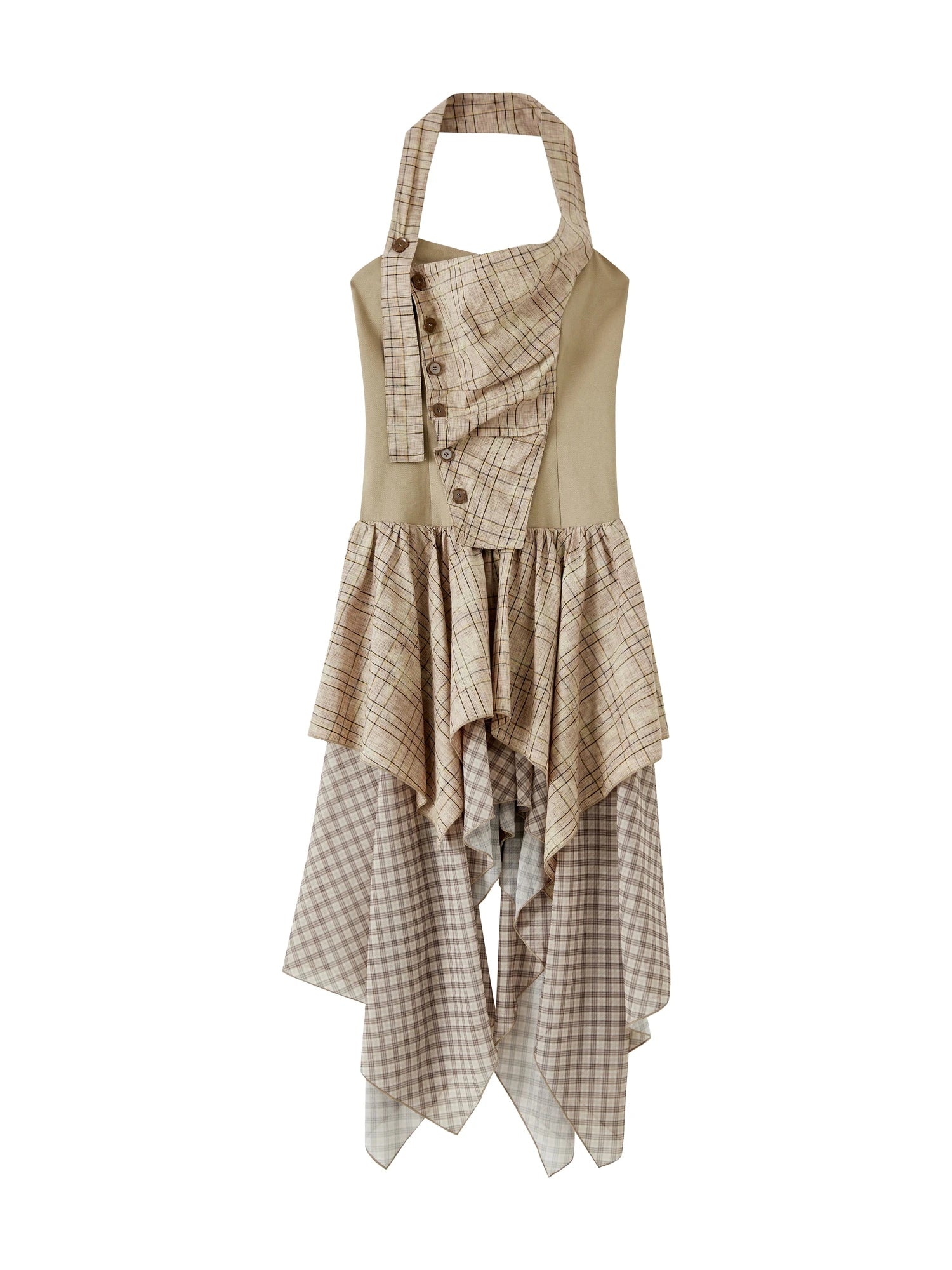 Industrial Goth Asymmetric Neckline Maxi Dress