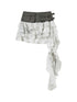 Industrial Punk Ruffle Layered Mini Skirt