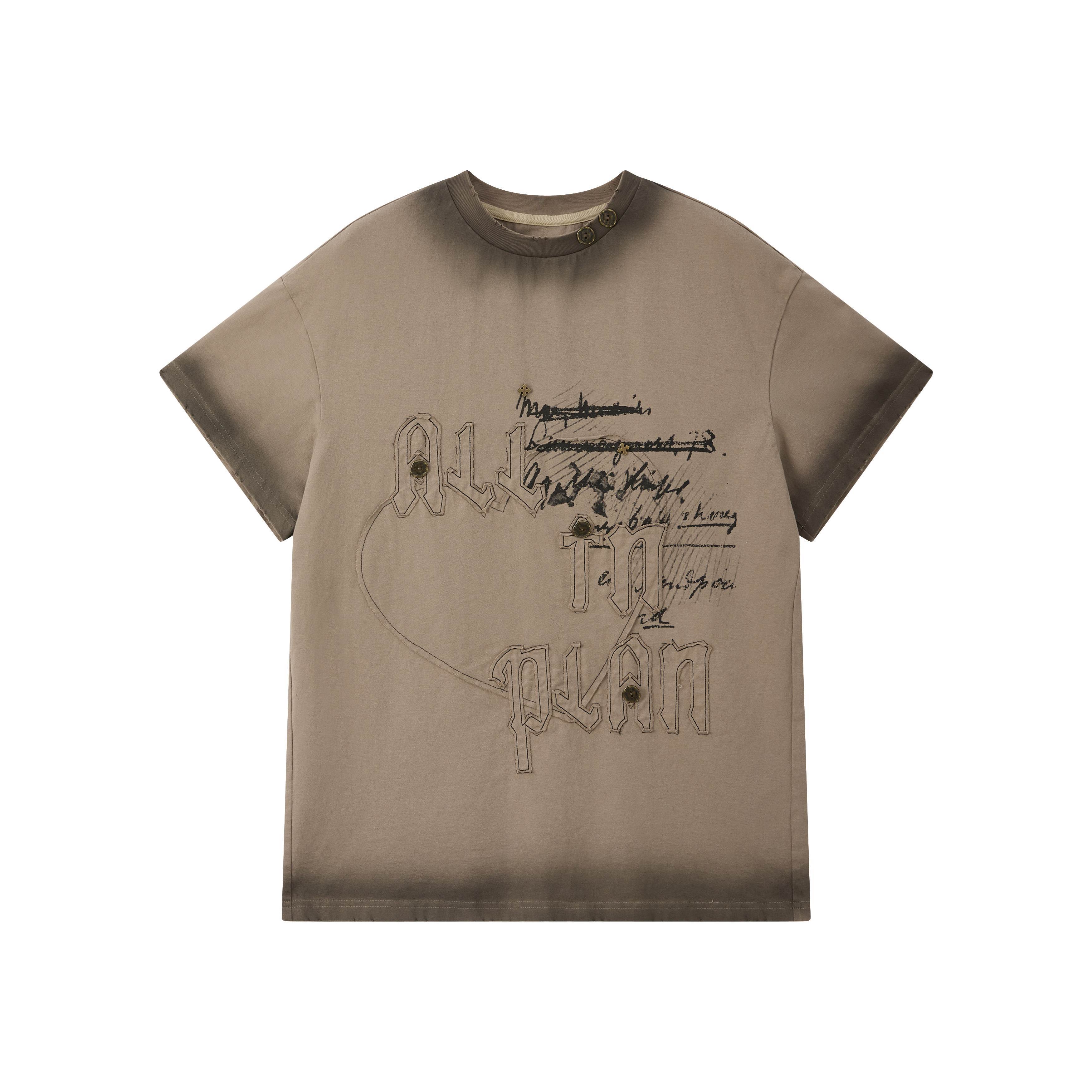 ALL_iN_plan_Khaki_Loose_Crewneck_Bow_Letter_Print_Women&
