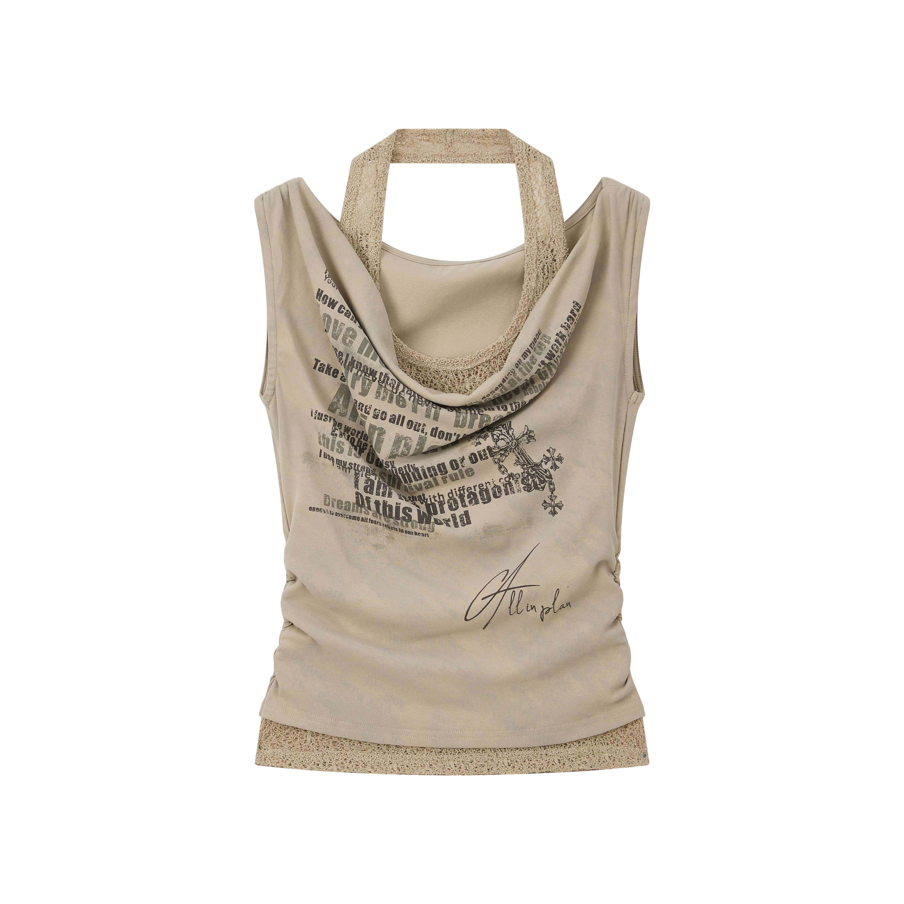 ALL_iN_plan_Khaki_One_Shoulder_Halter_Letter_Print_Women&