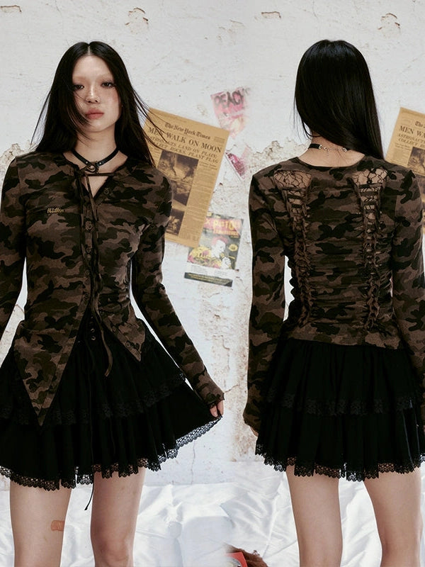 Lace Back Slimming Layered Top