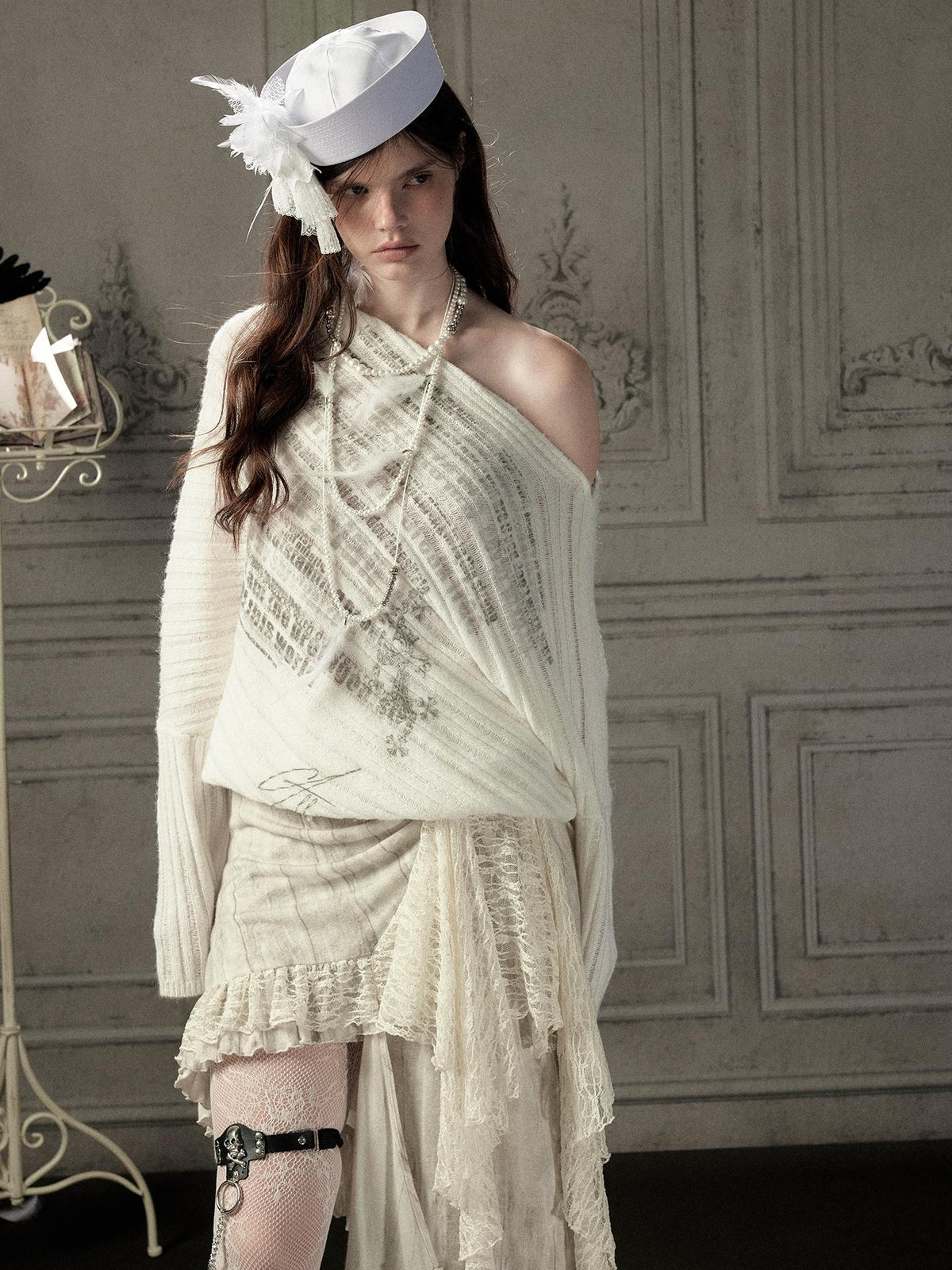 ALL iN plan Letter Print Batwing Sleeve Knit Women&