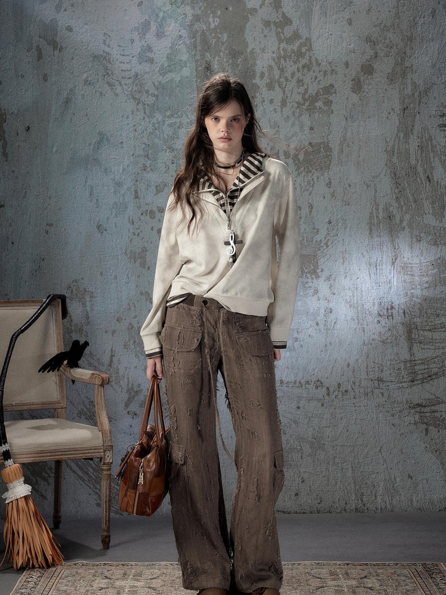 ALL iN plan Light Luxe Ripped Drawstring Mid Rise Women&